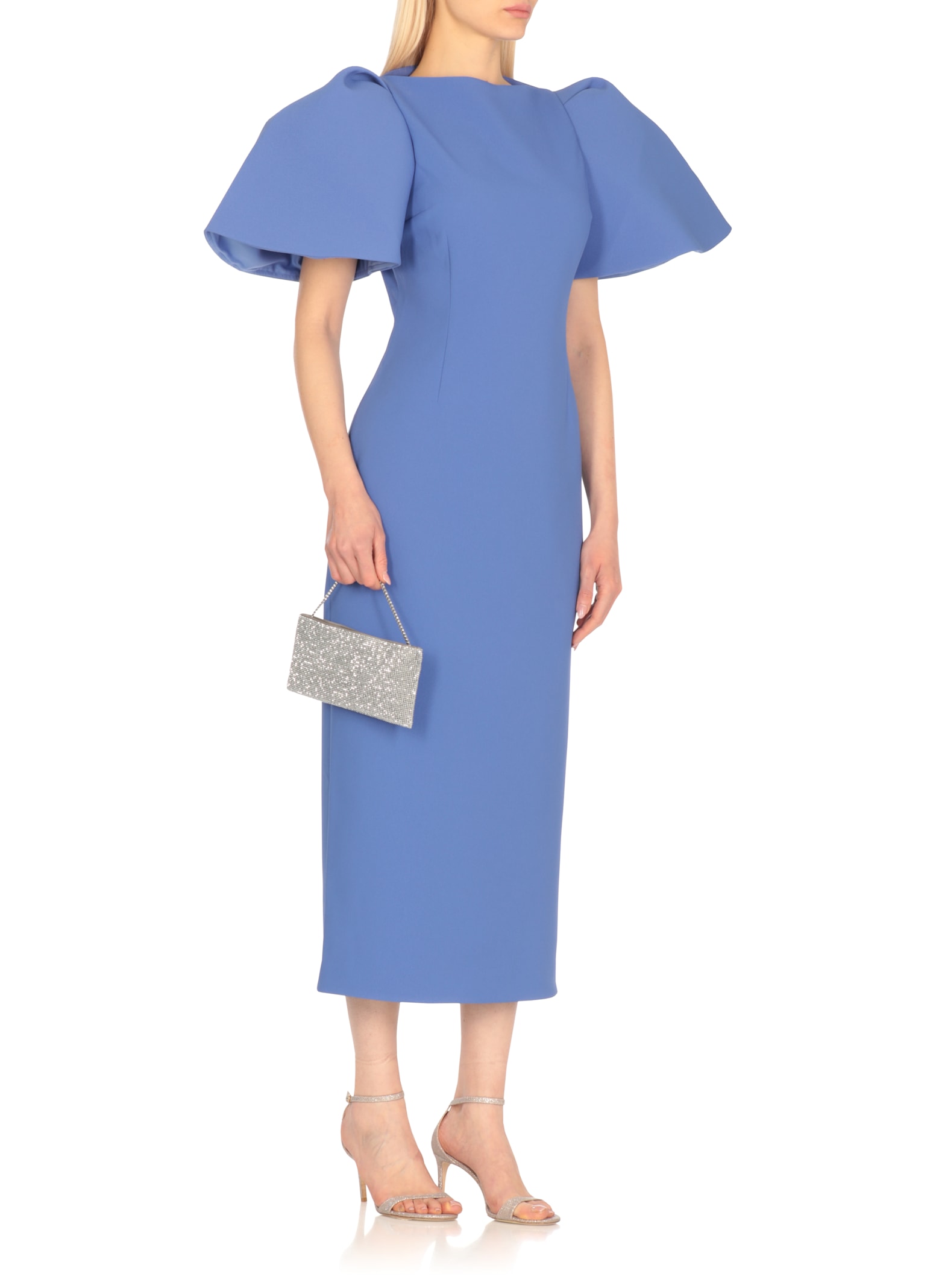 Solace London Lora Midi Dress In Blue