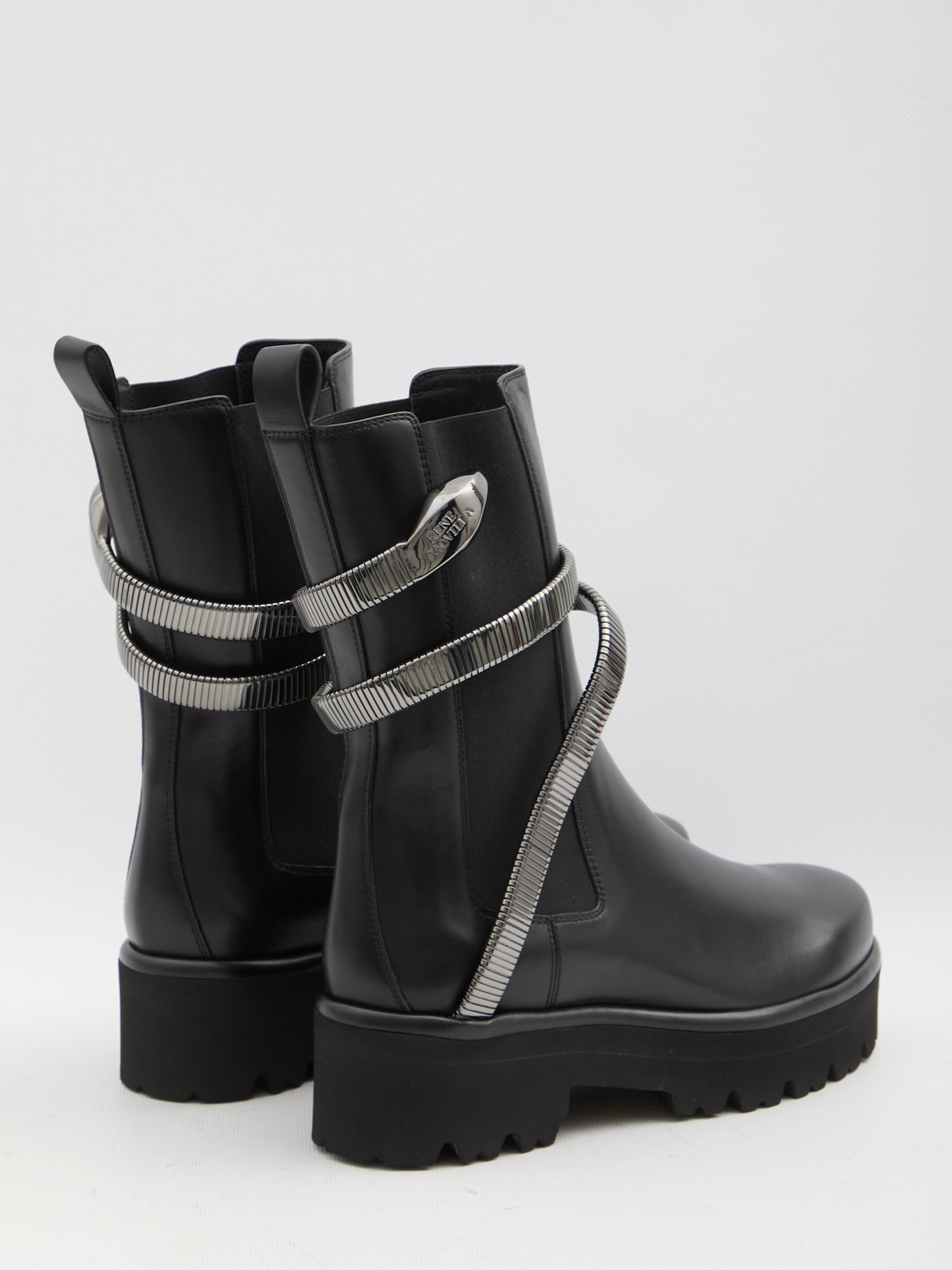 Shop René Caovilla Juniper 45 Biker Boots In Black