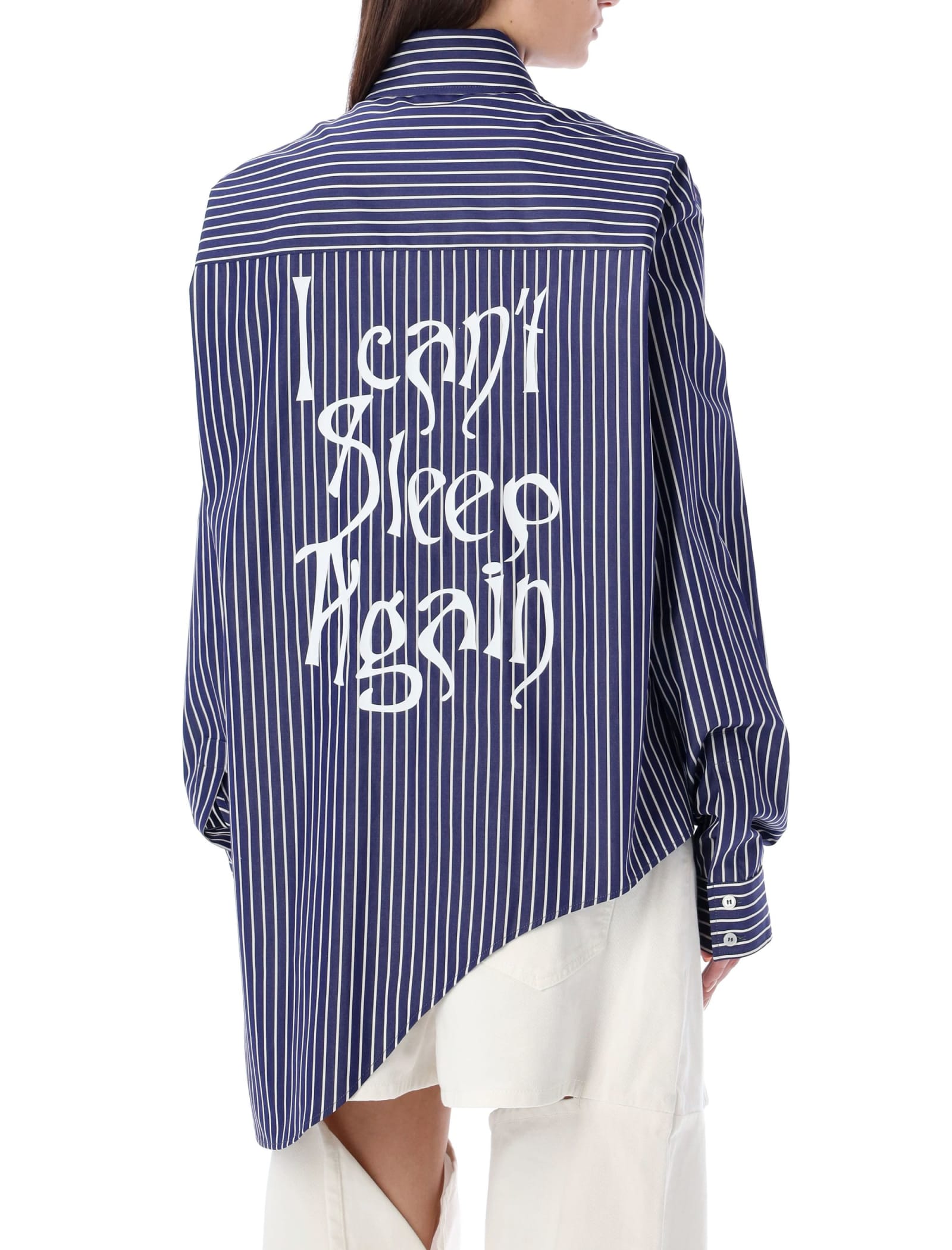 Shop Ssheena Stripe Shirt Quote Back In Light Blue Stripe
