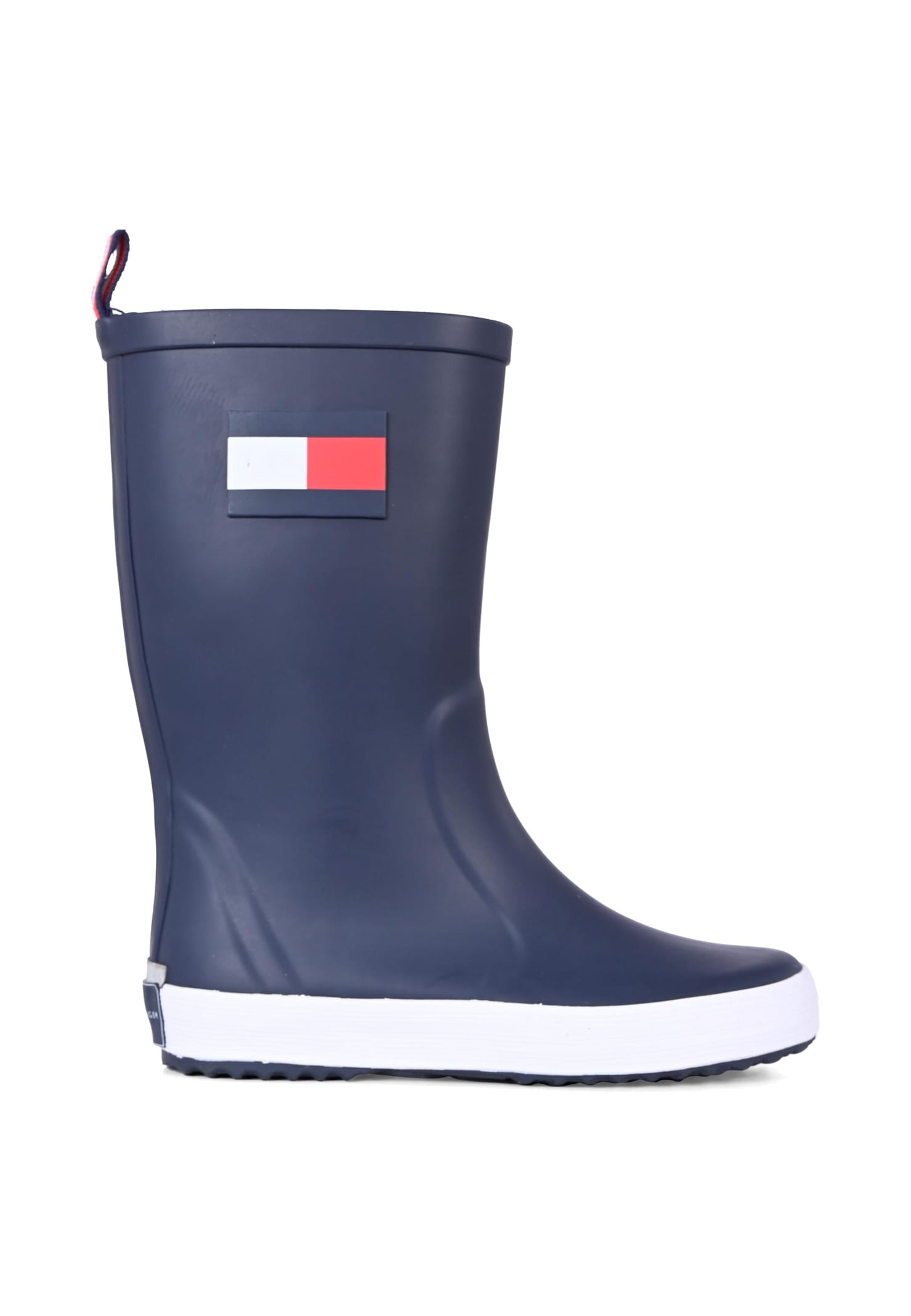 Tommy Hilfiger Blue Rain Boots For Kids With Flag In Blue