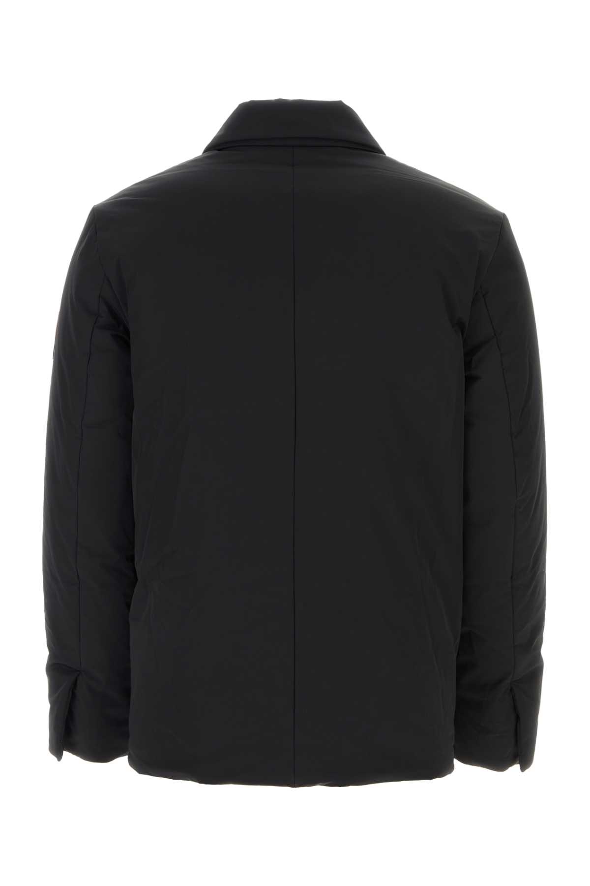 Ferragamo Black Stretch Nylon Padded Jacket In Nero