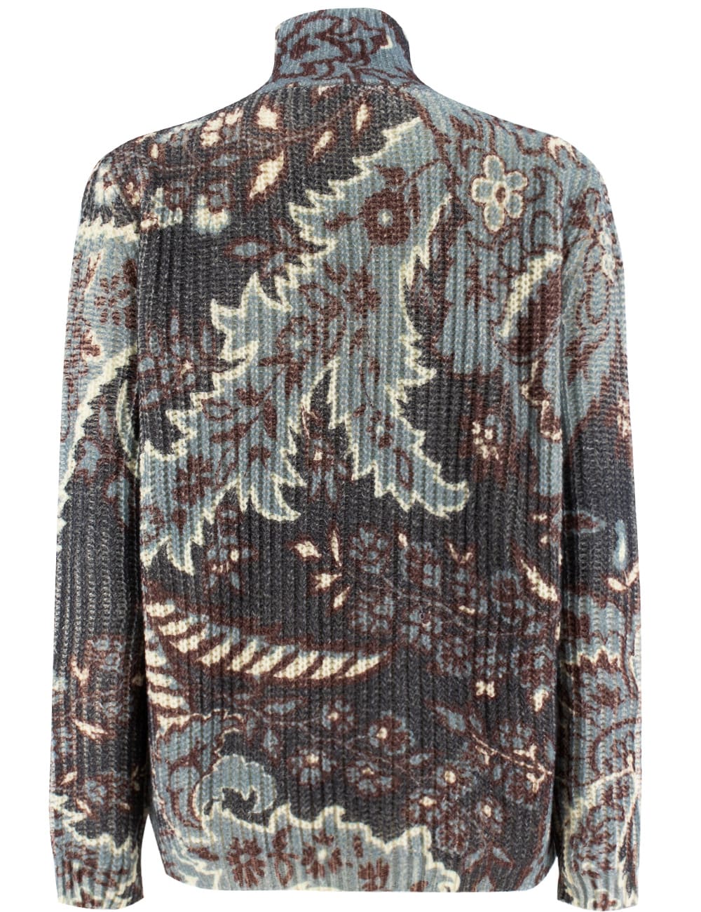 Shop Etro Jumper In Print On Blue Base