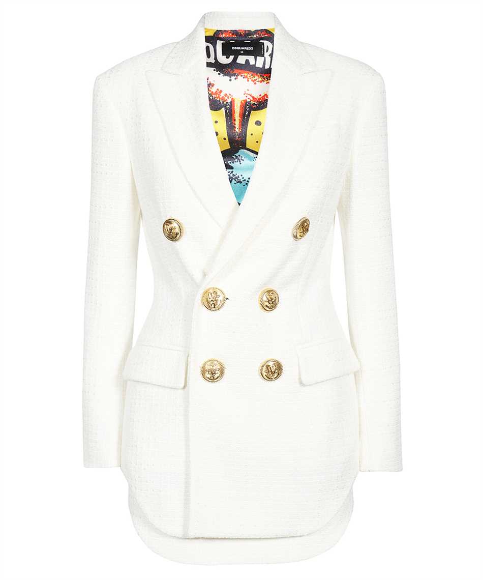 Shop Dsquared2 Double Breasted Blazer In White