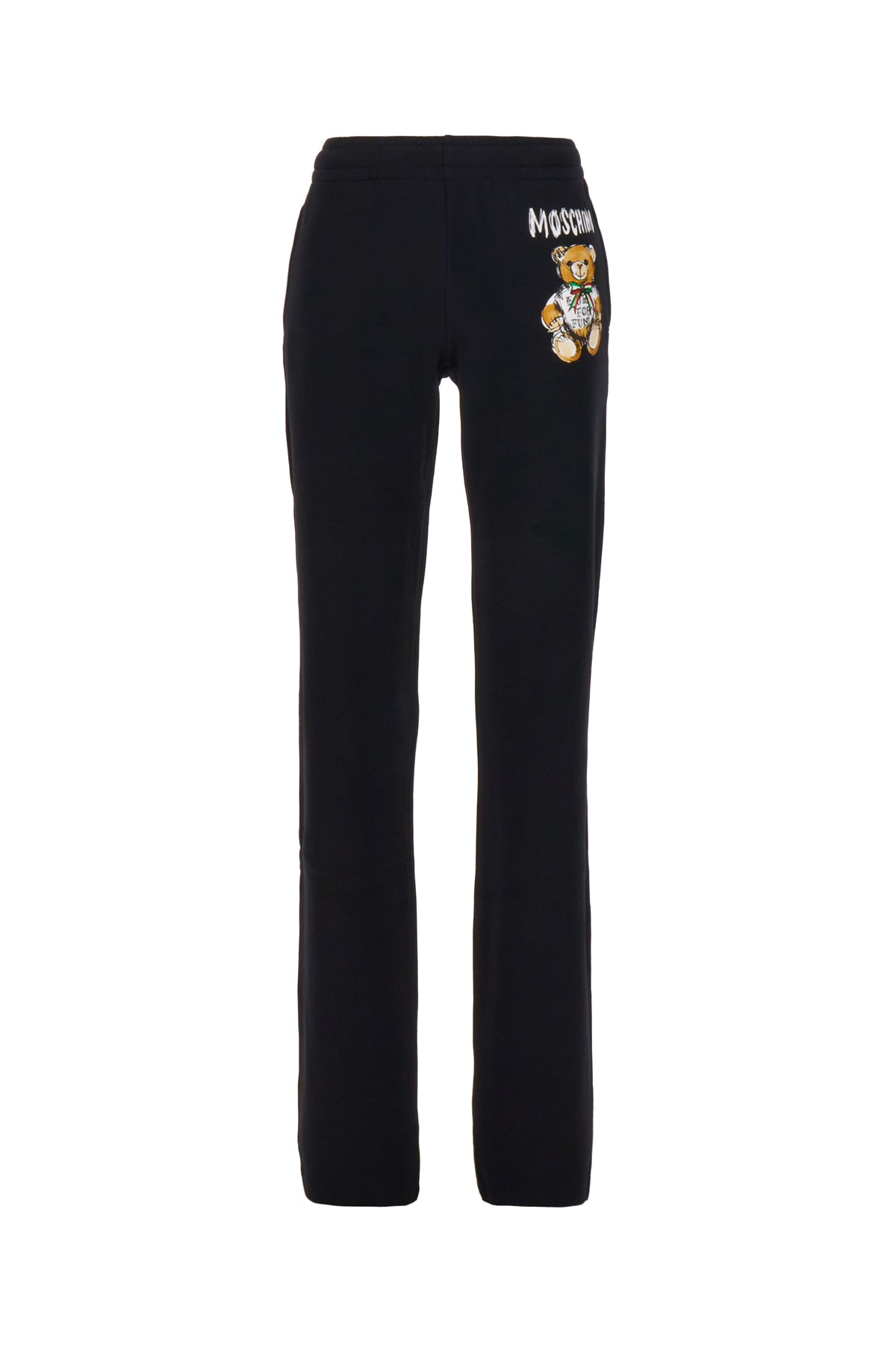 Moschino Black Cotton Joggers In Nero