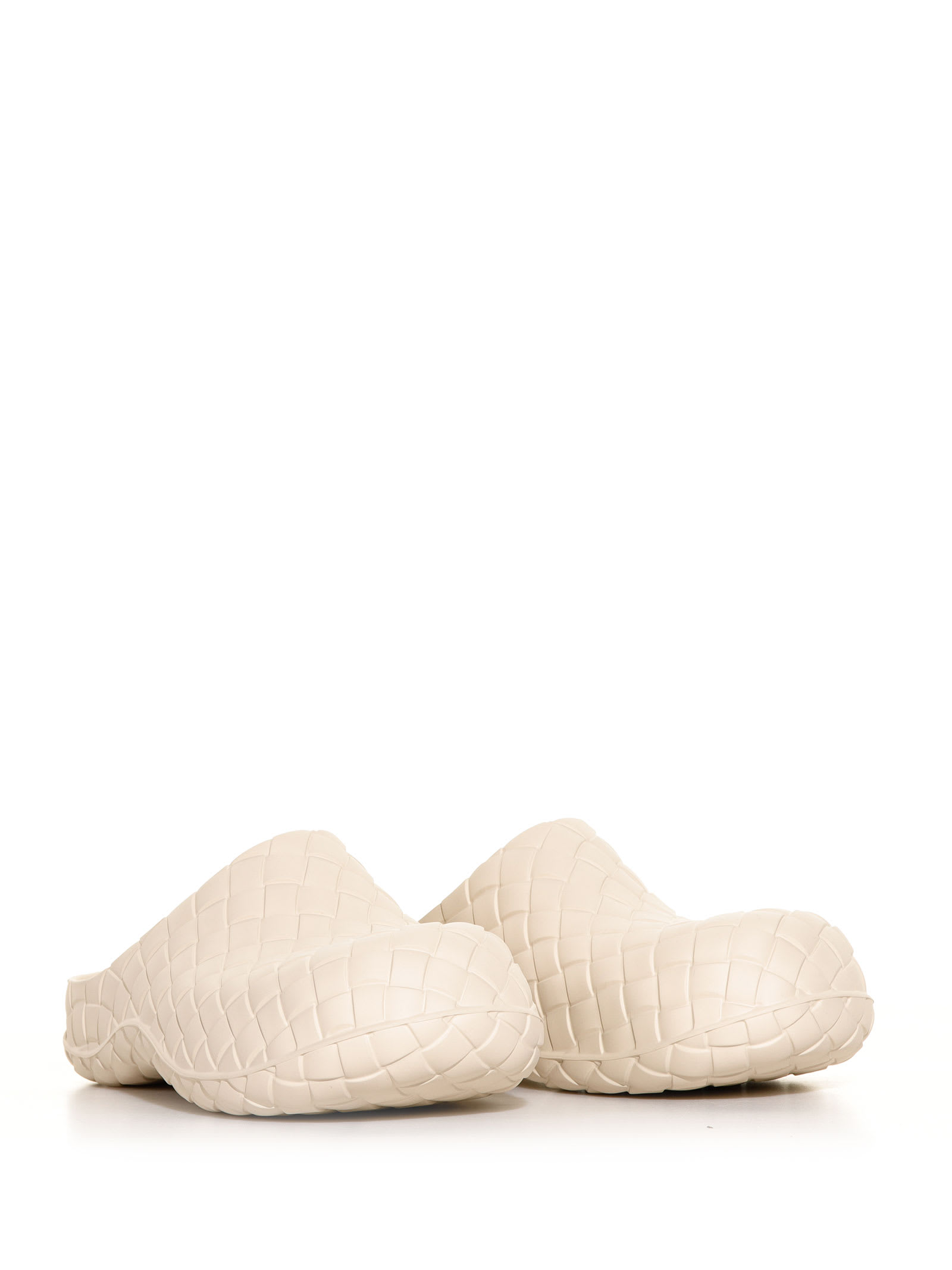 Bottega Veneta Slipper In Woven Leather In White