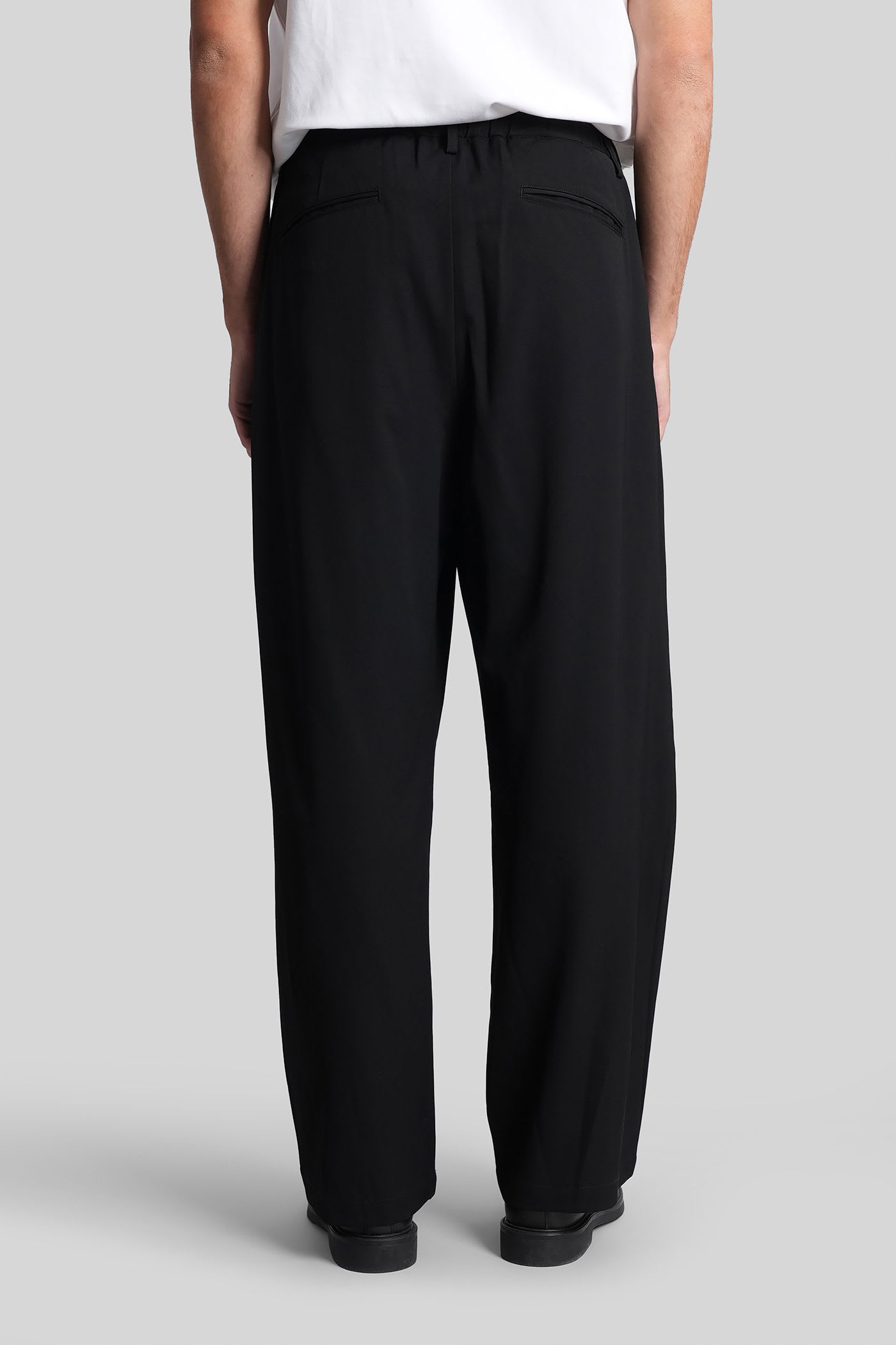Attachment Pants In Black Wool In Black