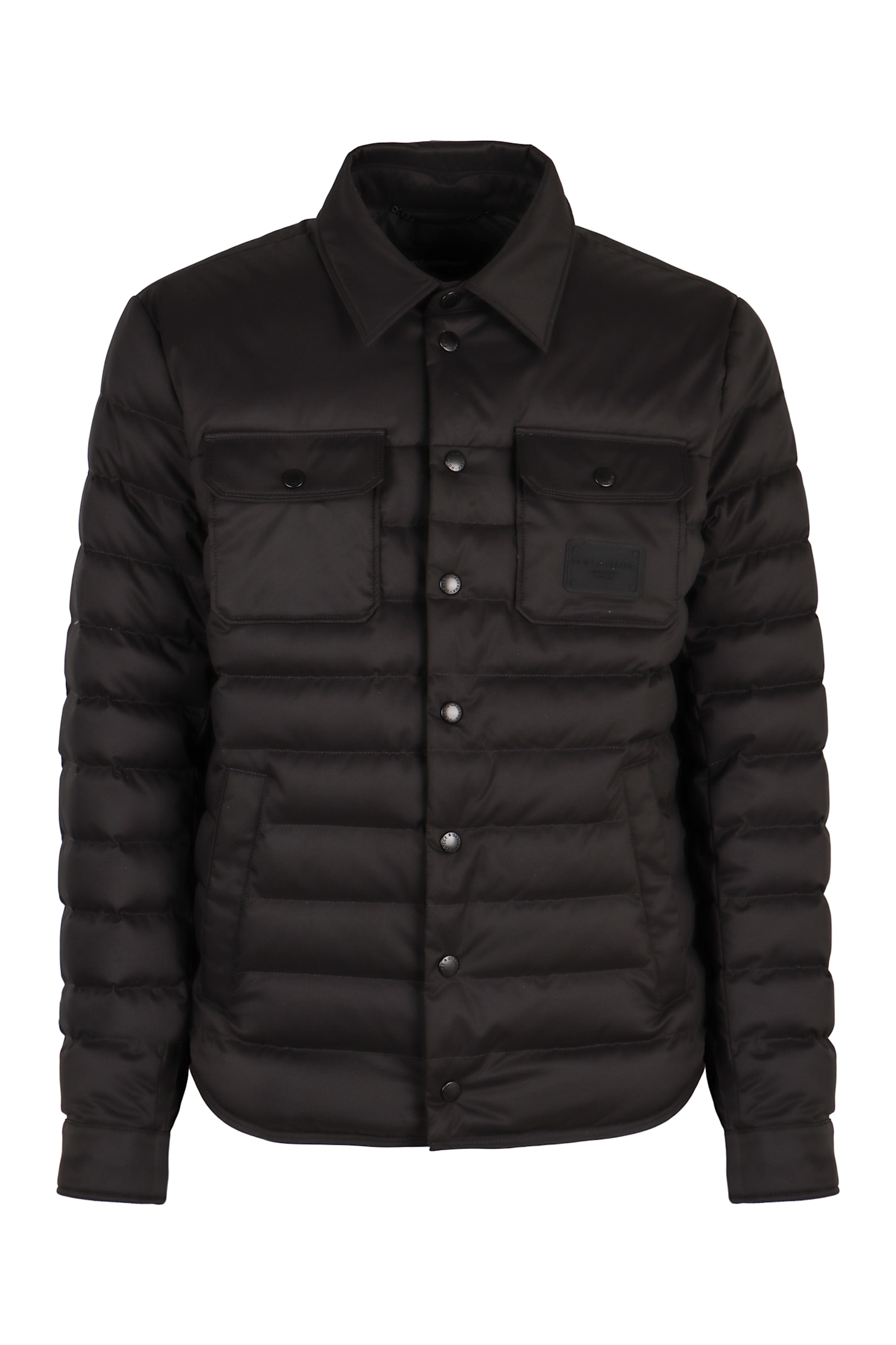 Shop Dolce & Gabbana Padded Jacket With Snaps In Black