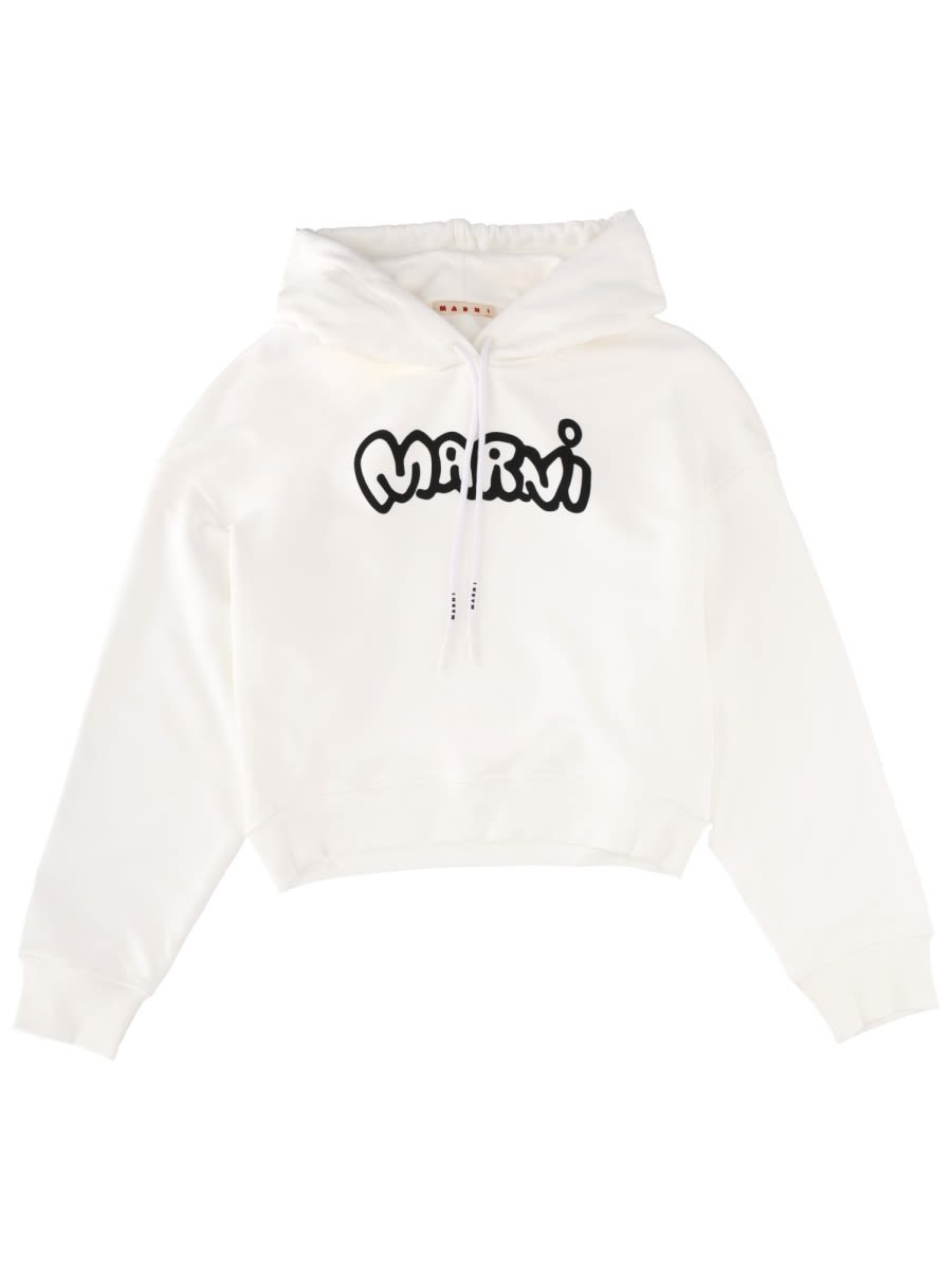 Marni Sweatshirt With Logo In White