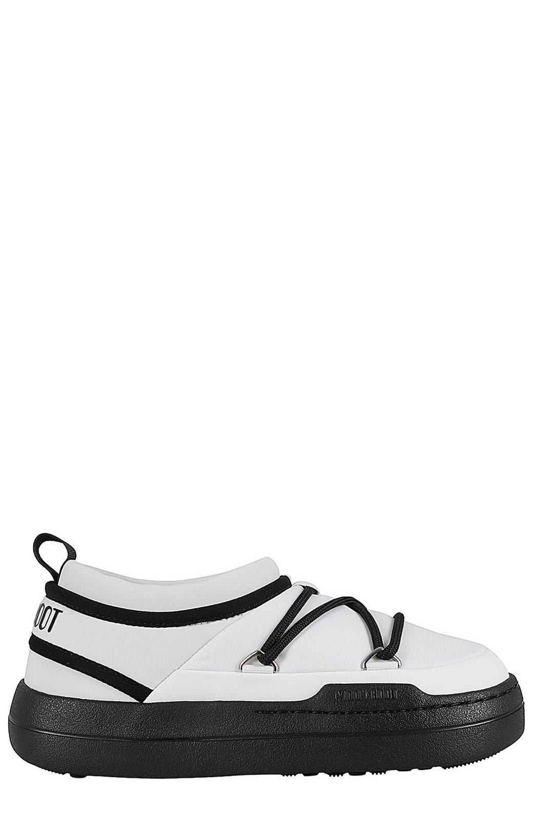 Shop Moon Boot Park Icon Round Toe Sneakers In Black/white