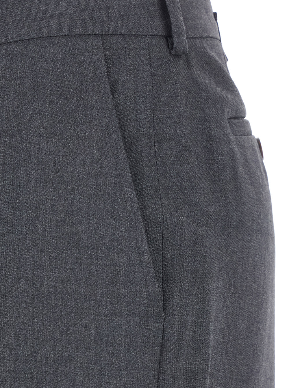 Low Classic Belted Point Trousers In Black