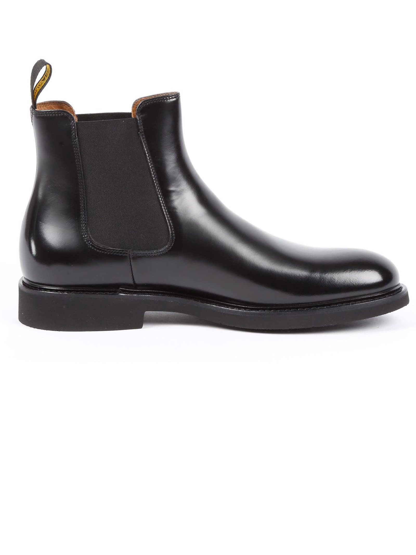 Doucal's Black Brushed Leather Chelsea Boot