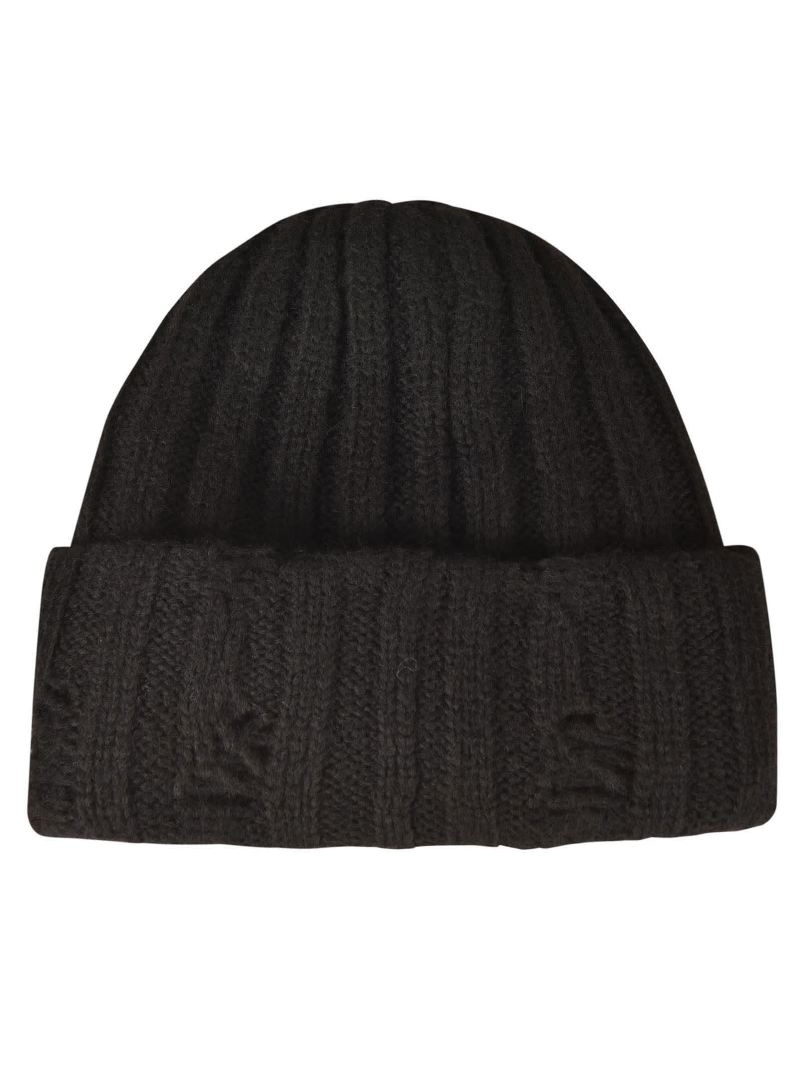 Shop Dondup Logo Patched Knit Beanie In Black