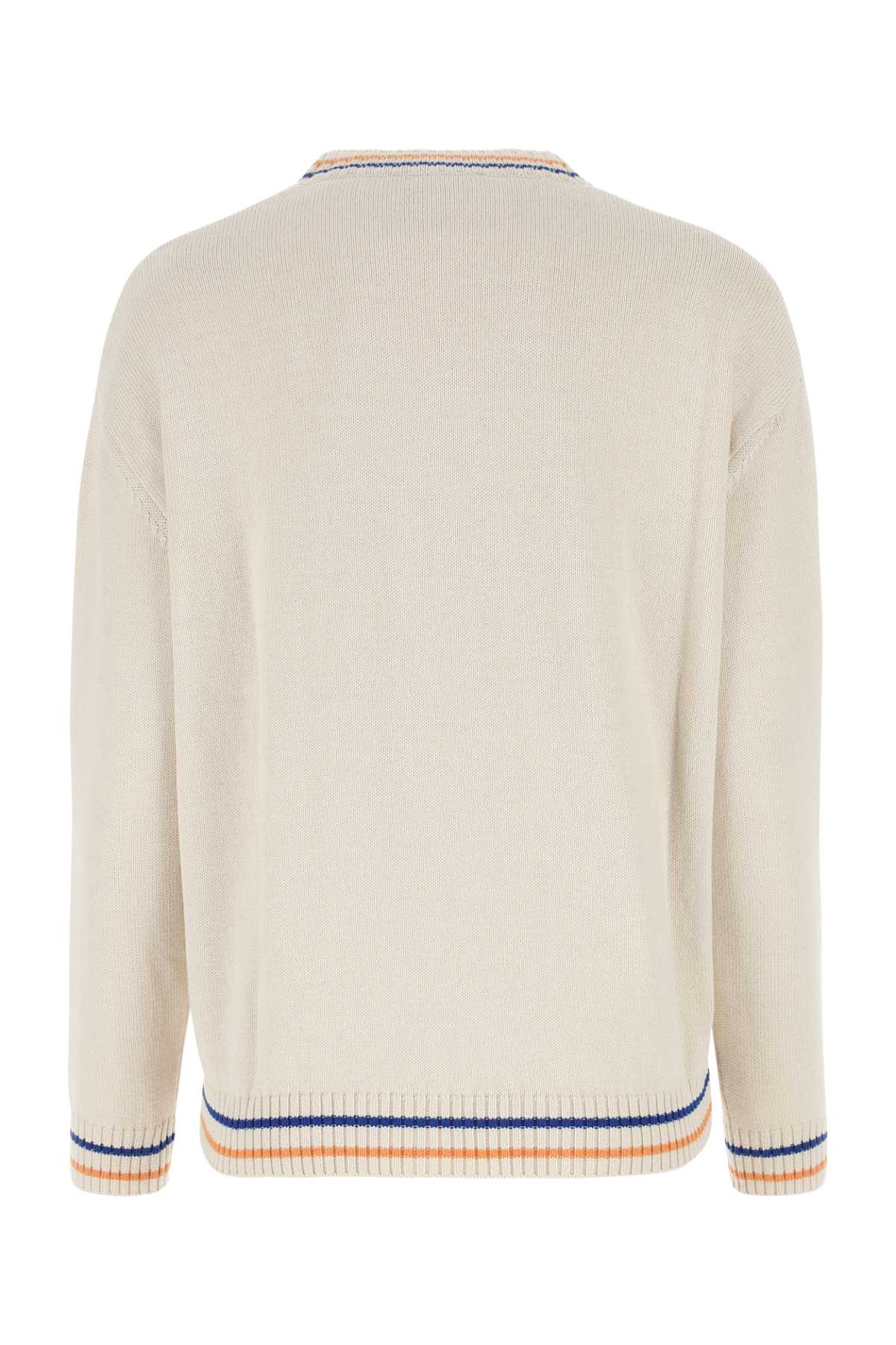 Shop Weekend Max Mara Ivory Cotton Blend Ticino Sweater In 005
