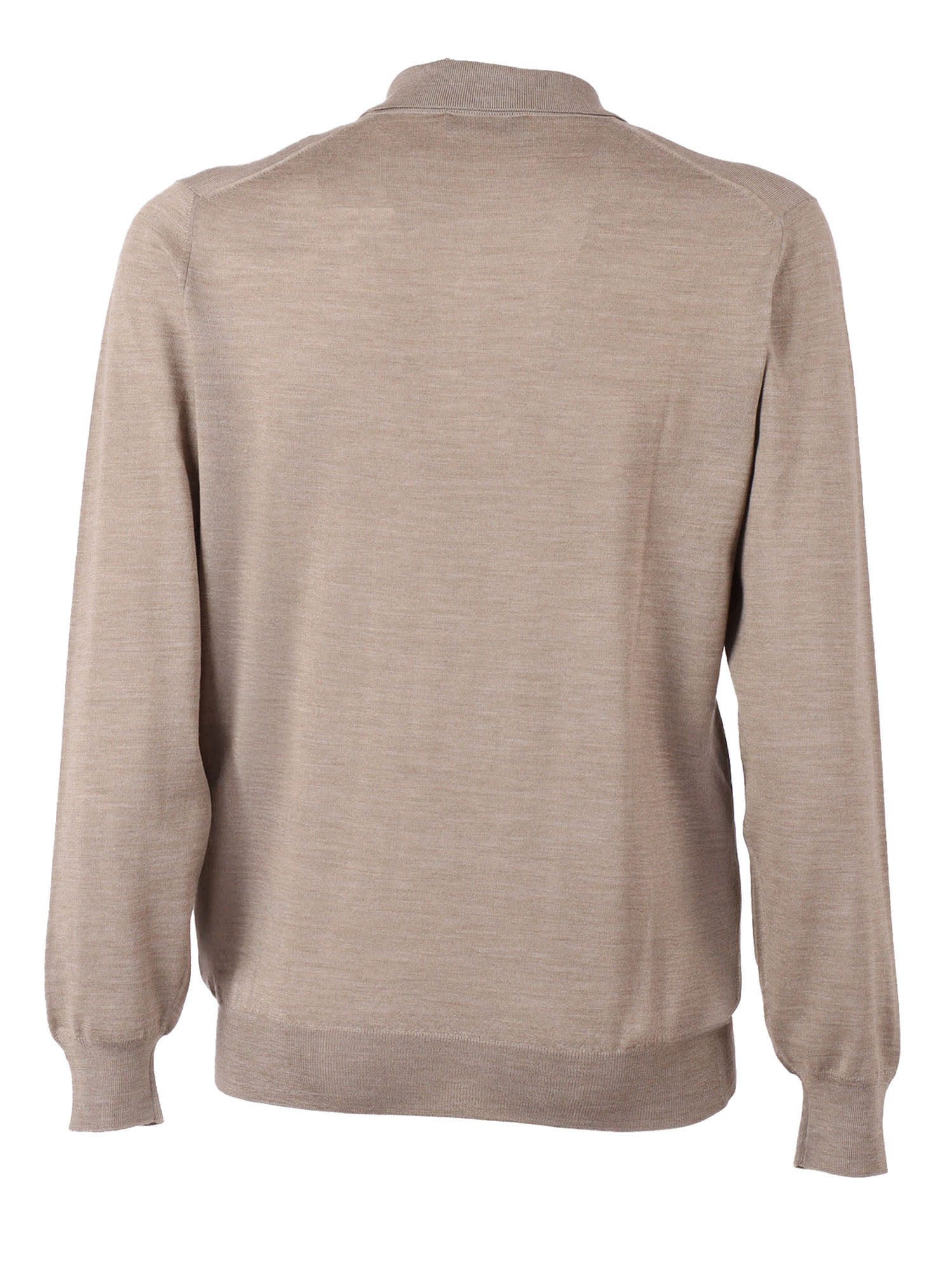 Fedeli Long-sleeve Polo Shirt In Neutral