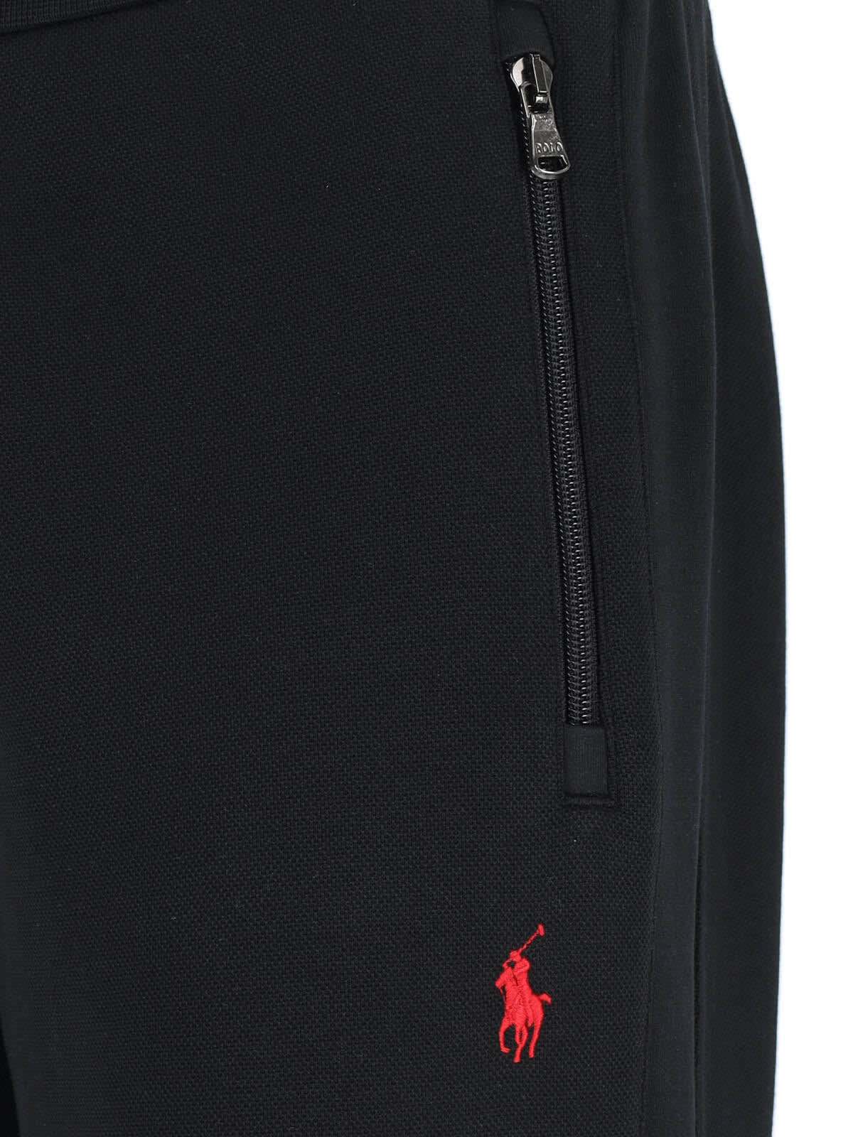 Polo Ralph Lauren Straight Leg Trousers Elastic Waistband In Black