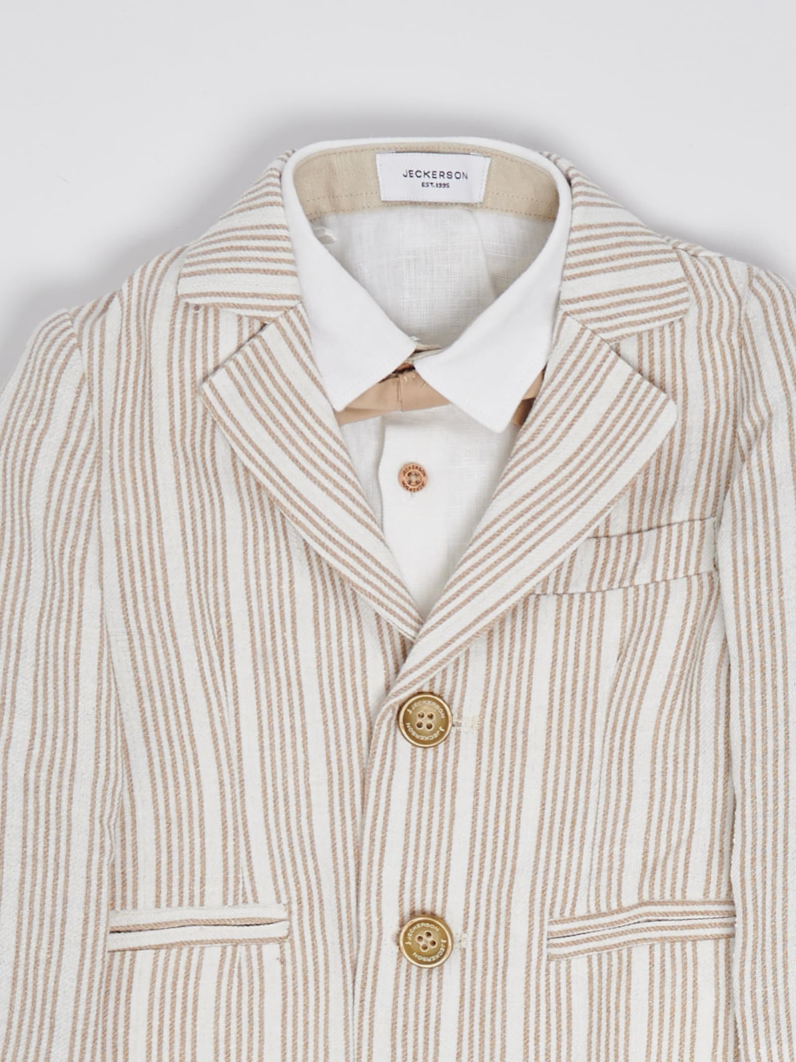 Shop Jeckerson Suits Suit (tailleur) In Bianco-beige