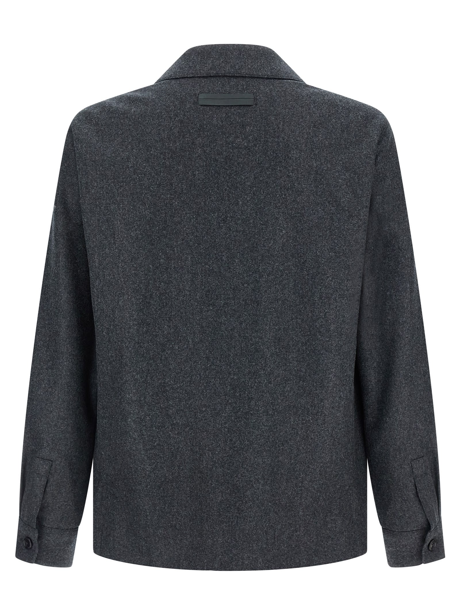 Zegna Alpe Button Jacket In Gray