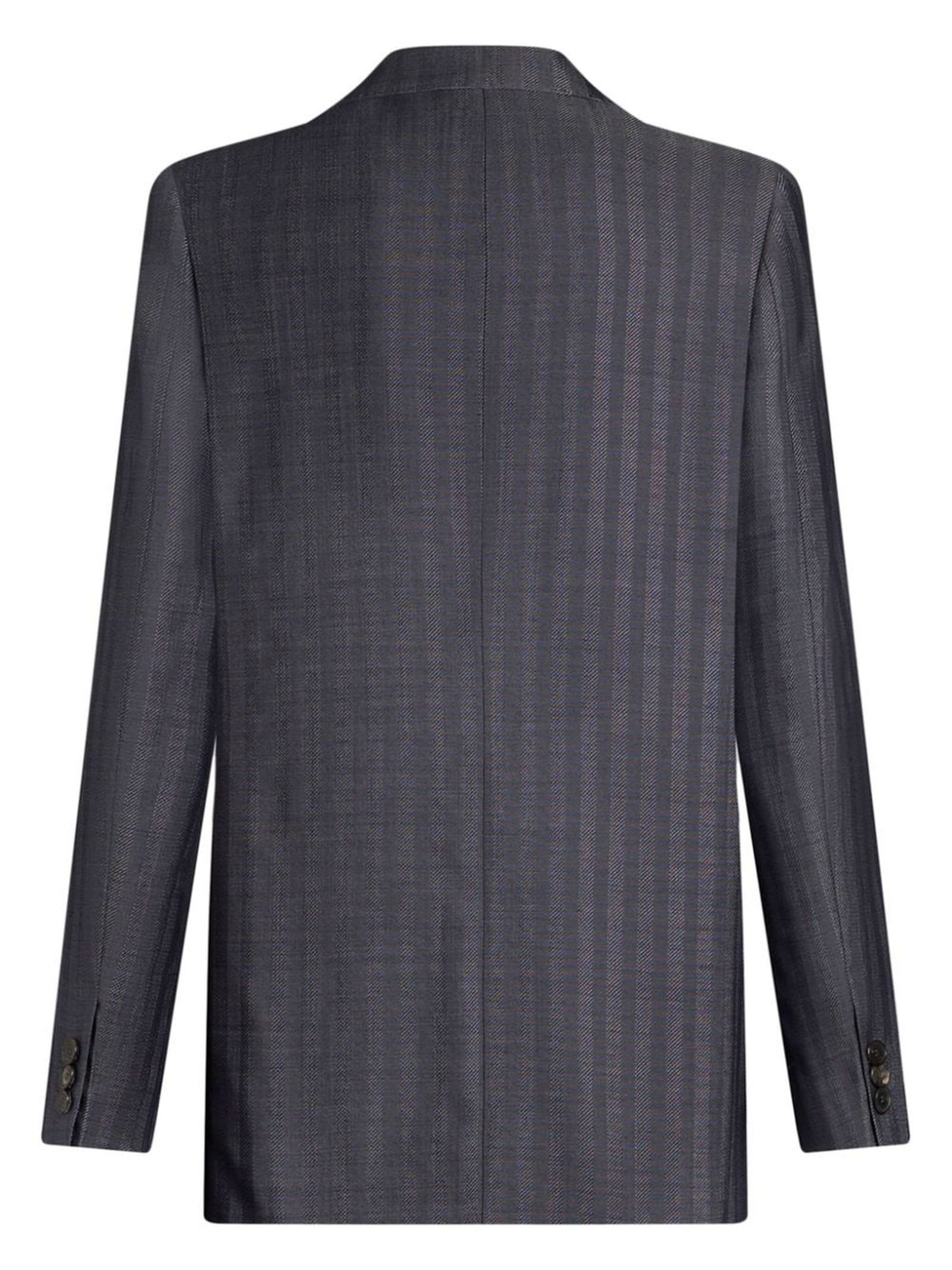 Shop Etro Dark Grey Wool Jacket