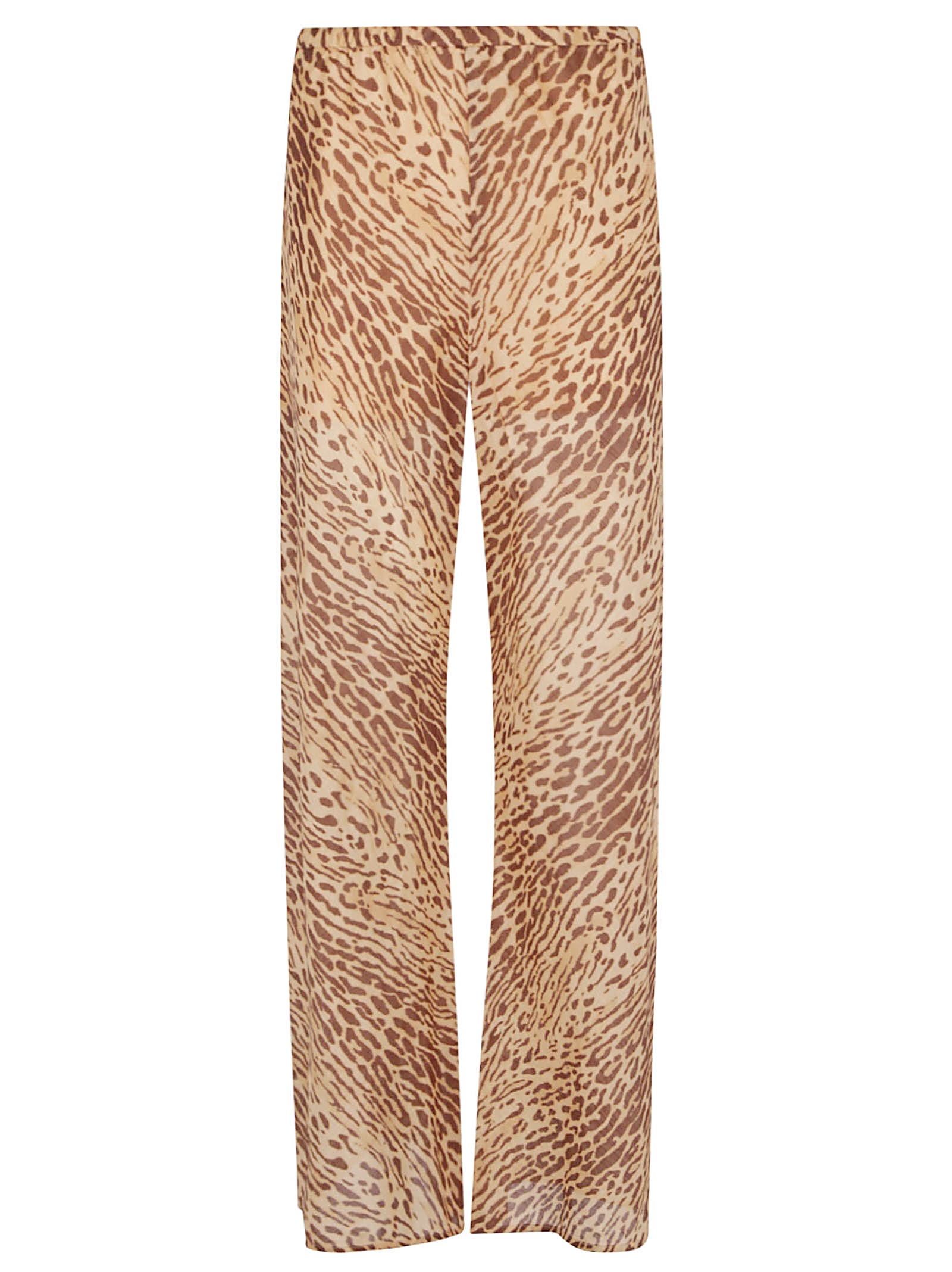 Zimmermann Cascadian Animal Print Wide-leg Pant In Brown