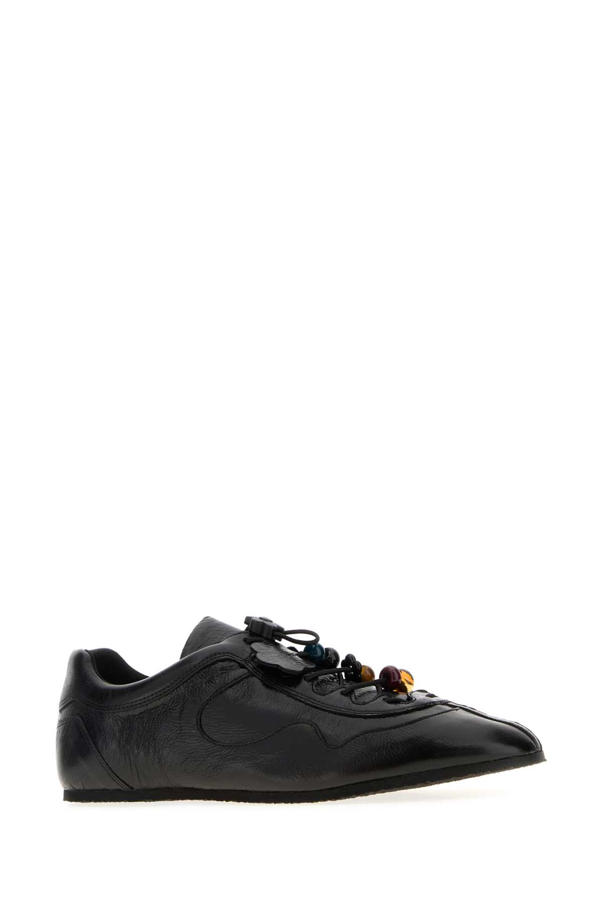 Cecilie Bahnsen Blaise Sneaker Metallic Leather In Black