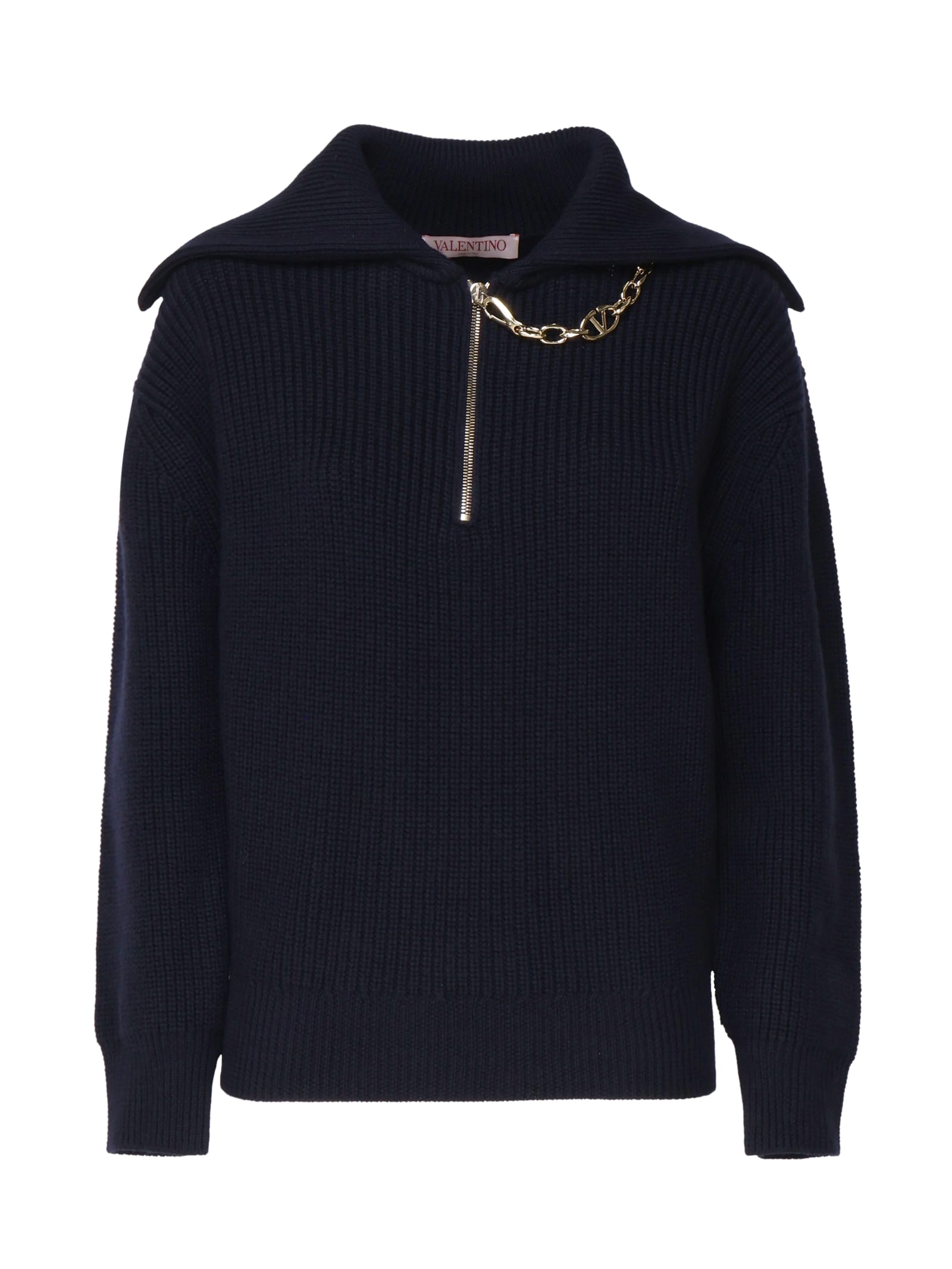 Shop Valentino Virgin Wool Sweater In Blue