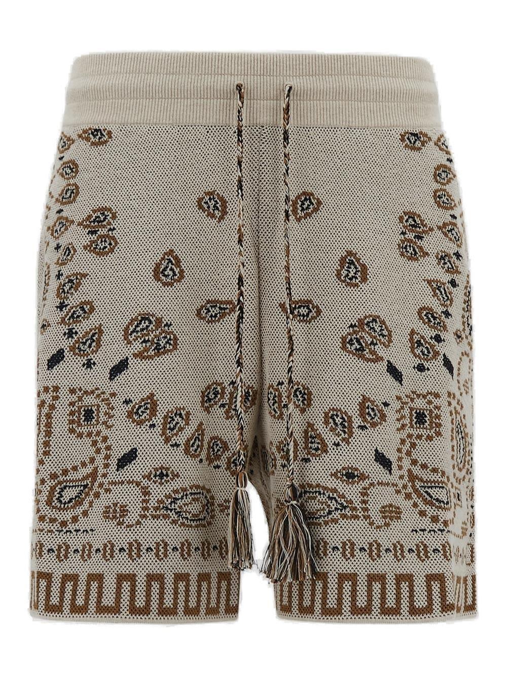 Bandana-pattern Drawstring Shorts