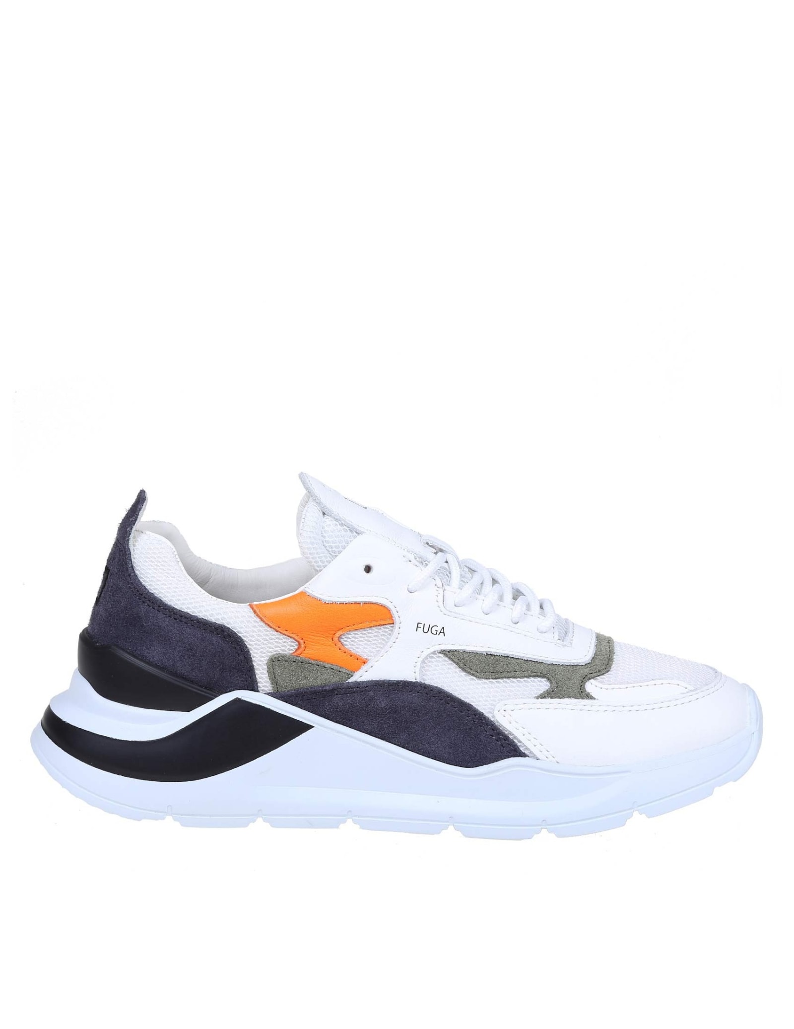 D.A.T.E. Fuga Sneakers In Leather And White Fabric