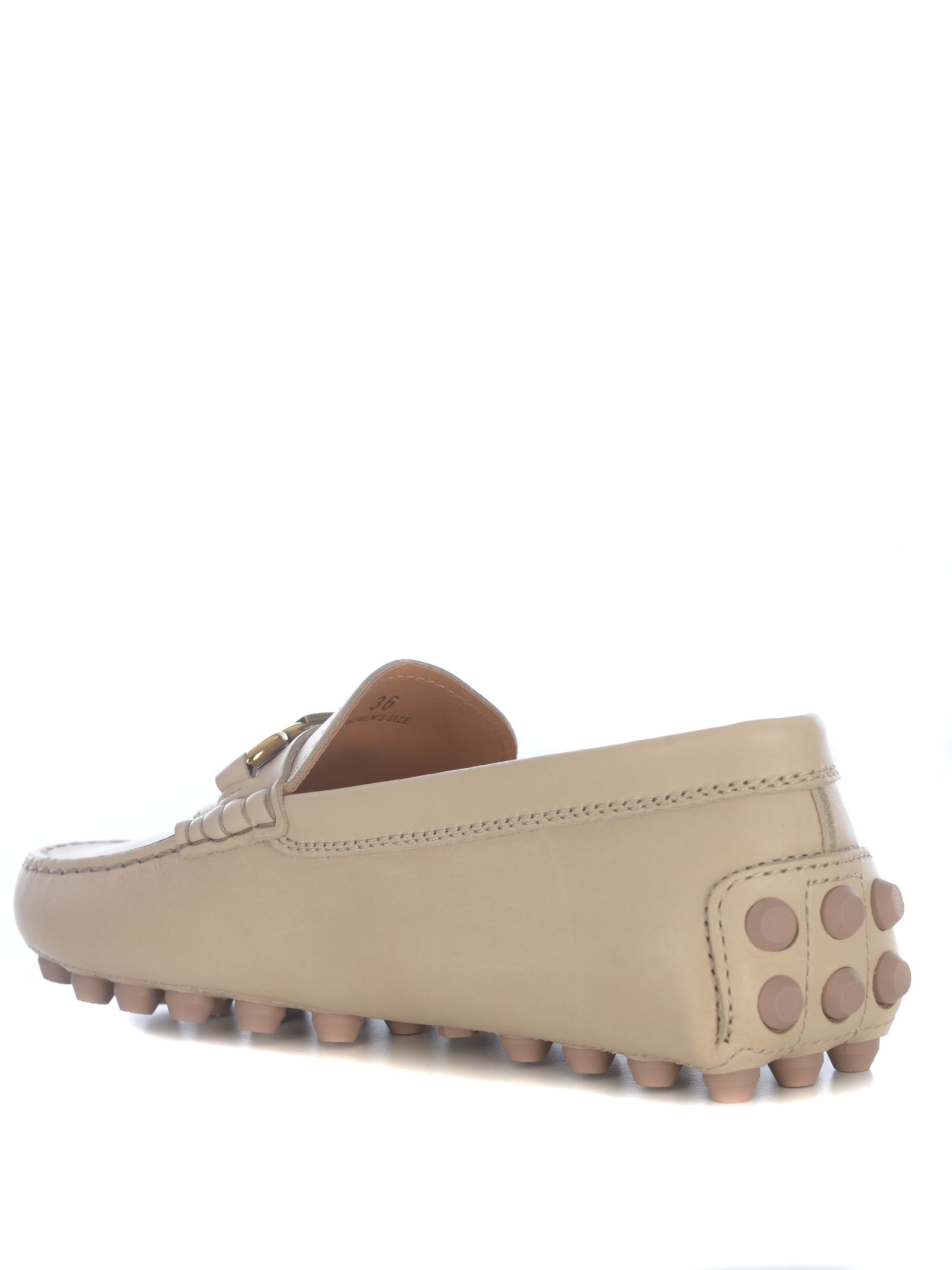 Shop Tod's Mocassins Tods Bubble Made Of Leather In Beige