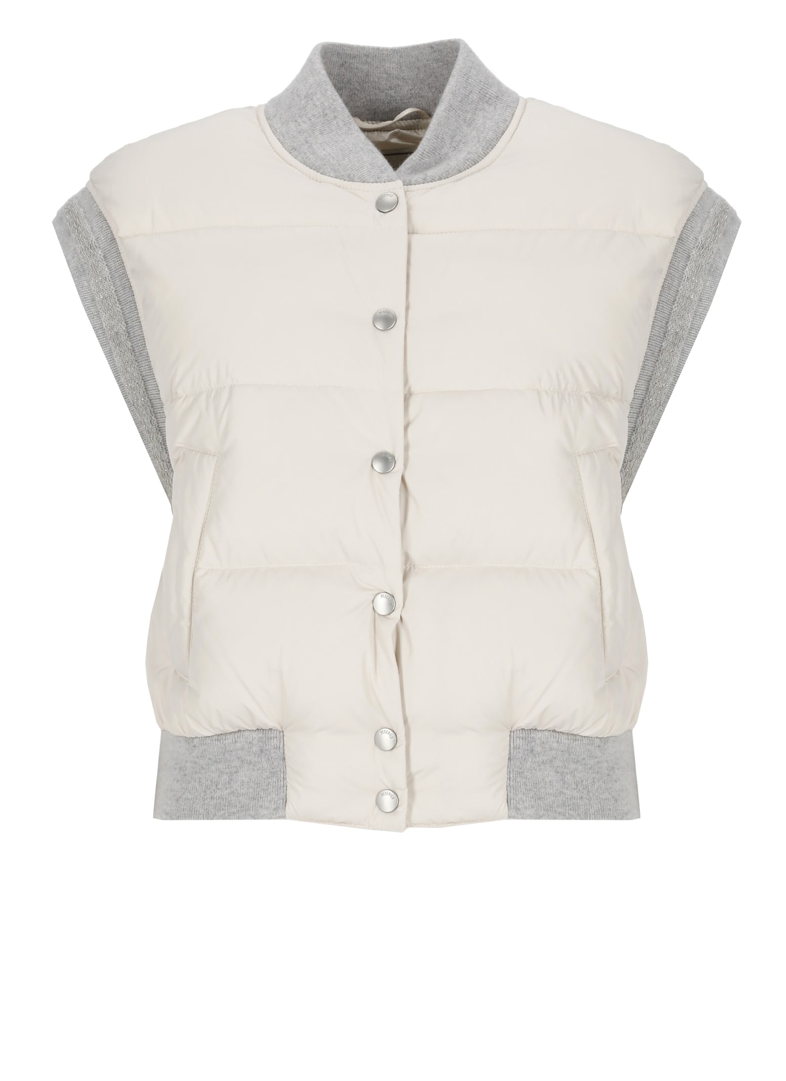 Shop Peserico Quilted And Padded Down Jacket In White