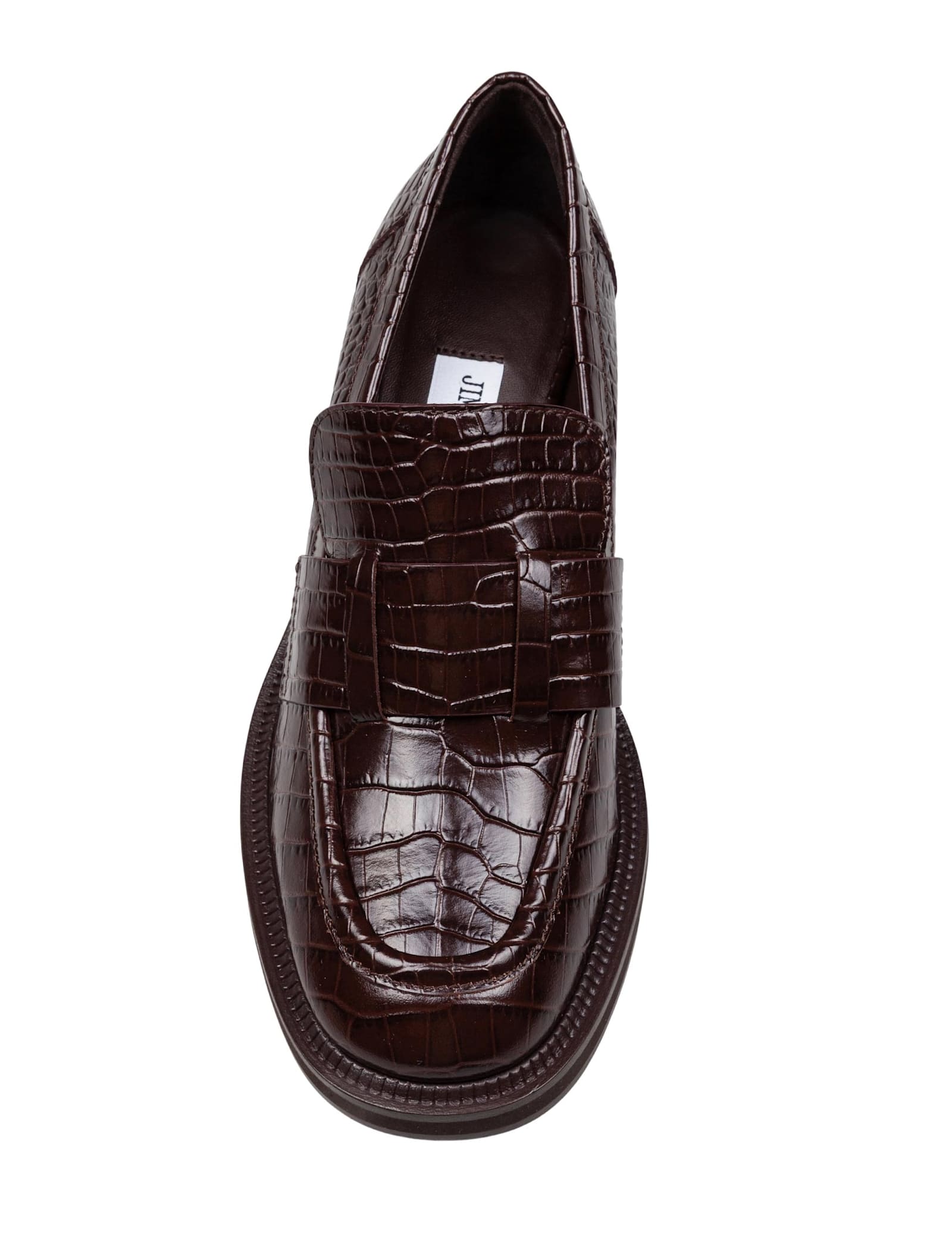 Jimmy Choo 50mm Tylor Crocodile-effect Leather Loafer Pumps In Brown