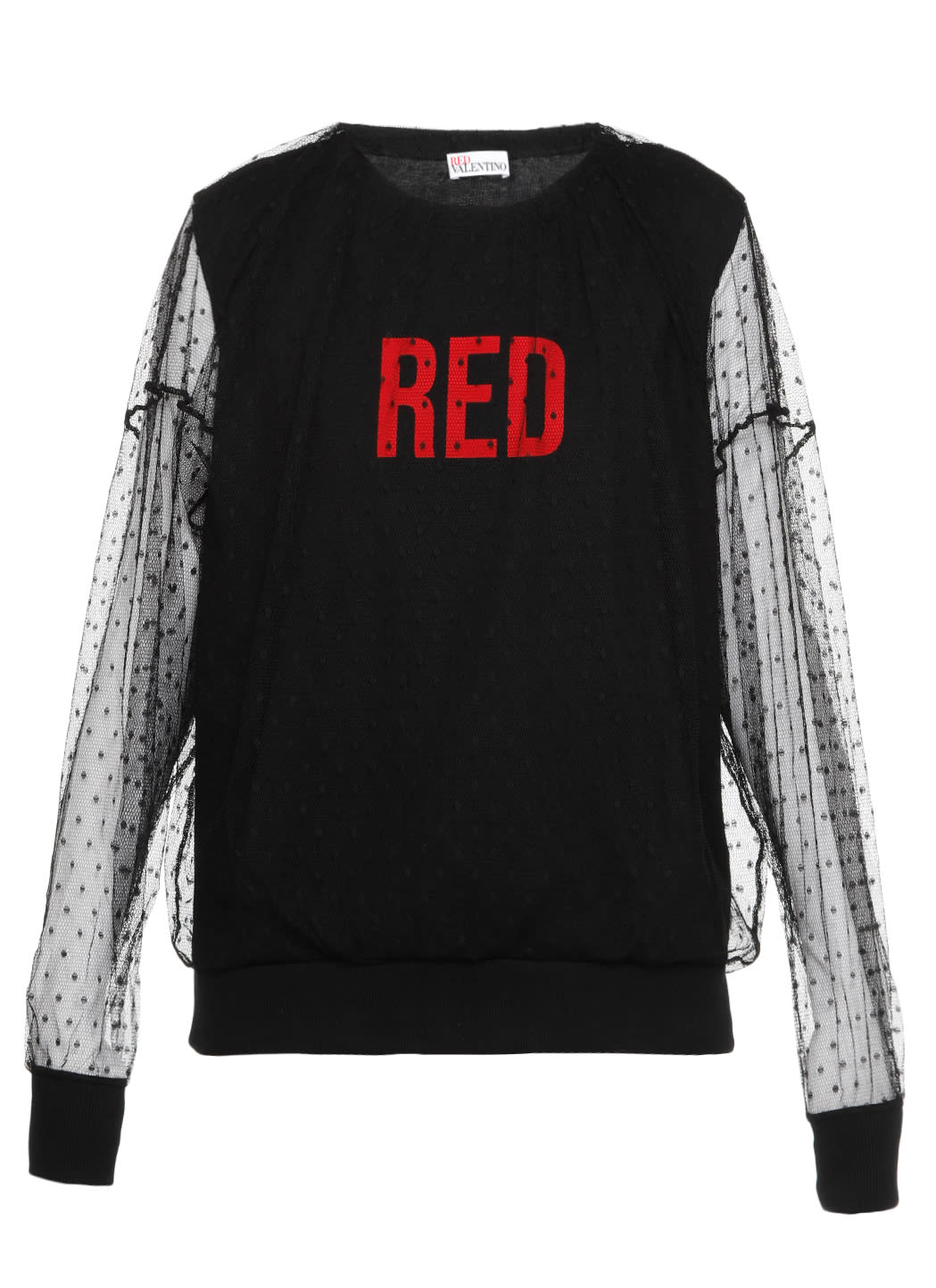 RED Valentino Sweatshirt With Red Print And Lace