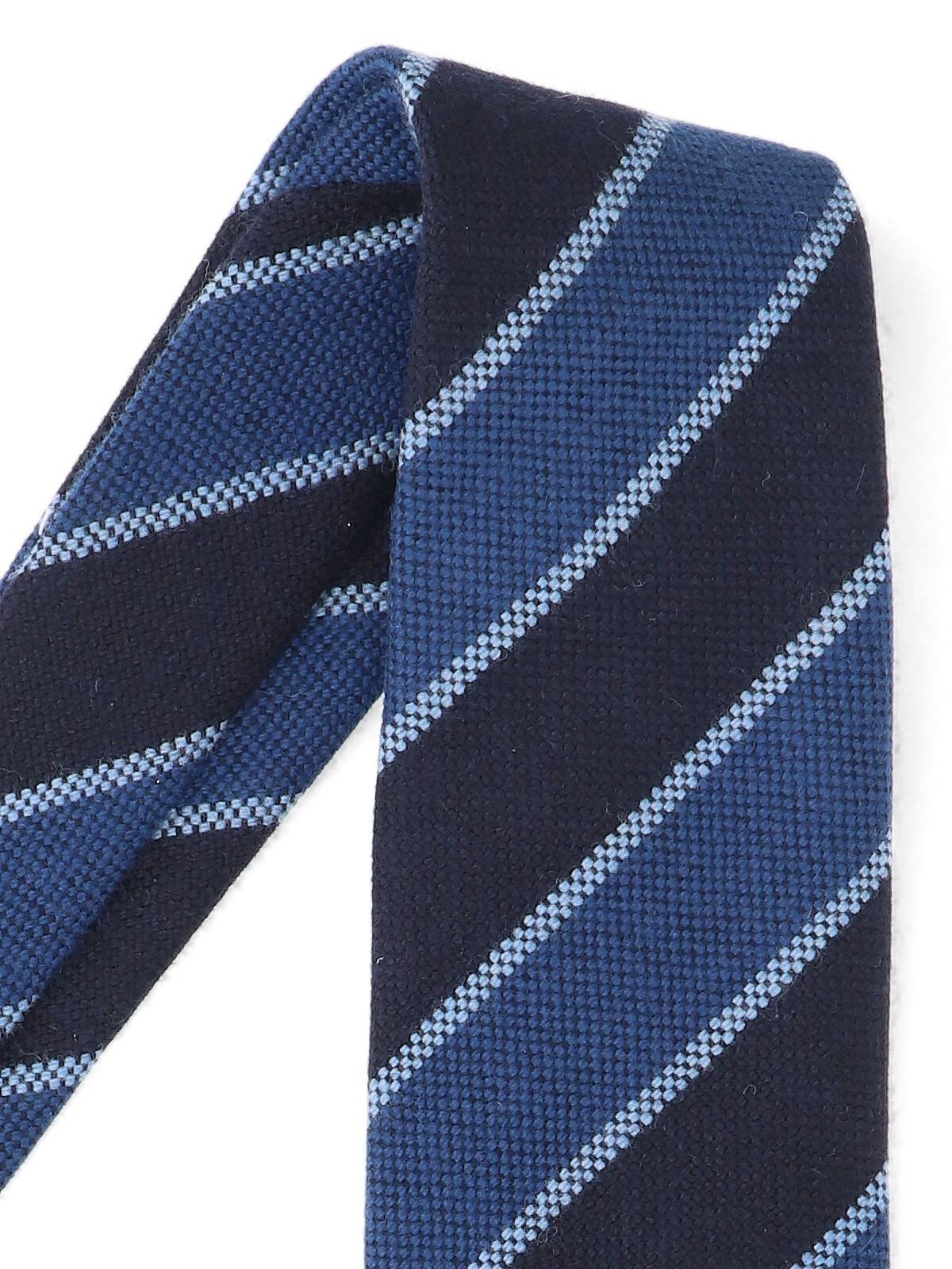 Cesare Attolini Striped Narrow Width Textured Ties Collection In Blue