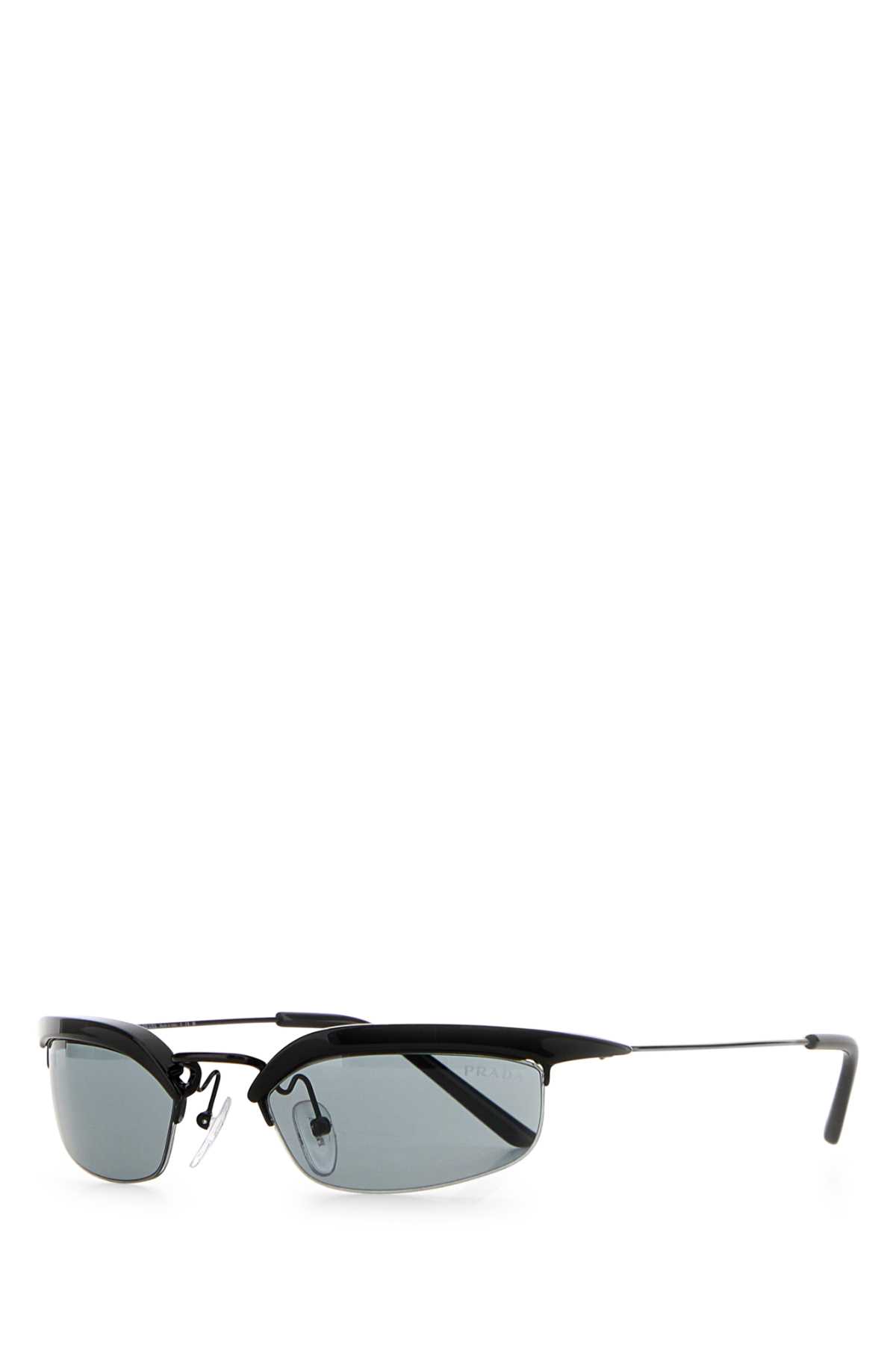 Prada Black Acetate And Metal Sunglasses In Blackbarandendtipsinacetatebio