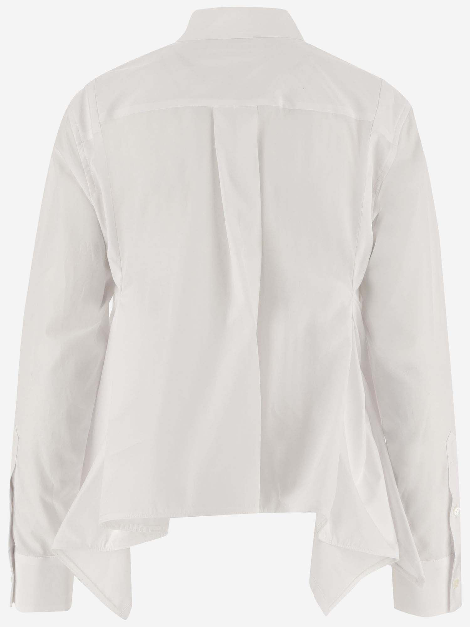 Shop Sacai Cotton Shirt In White
