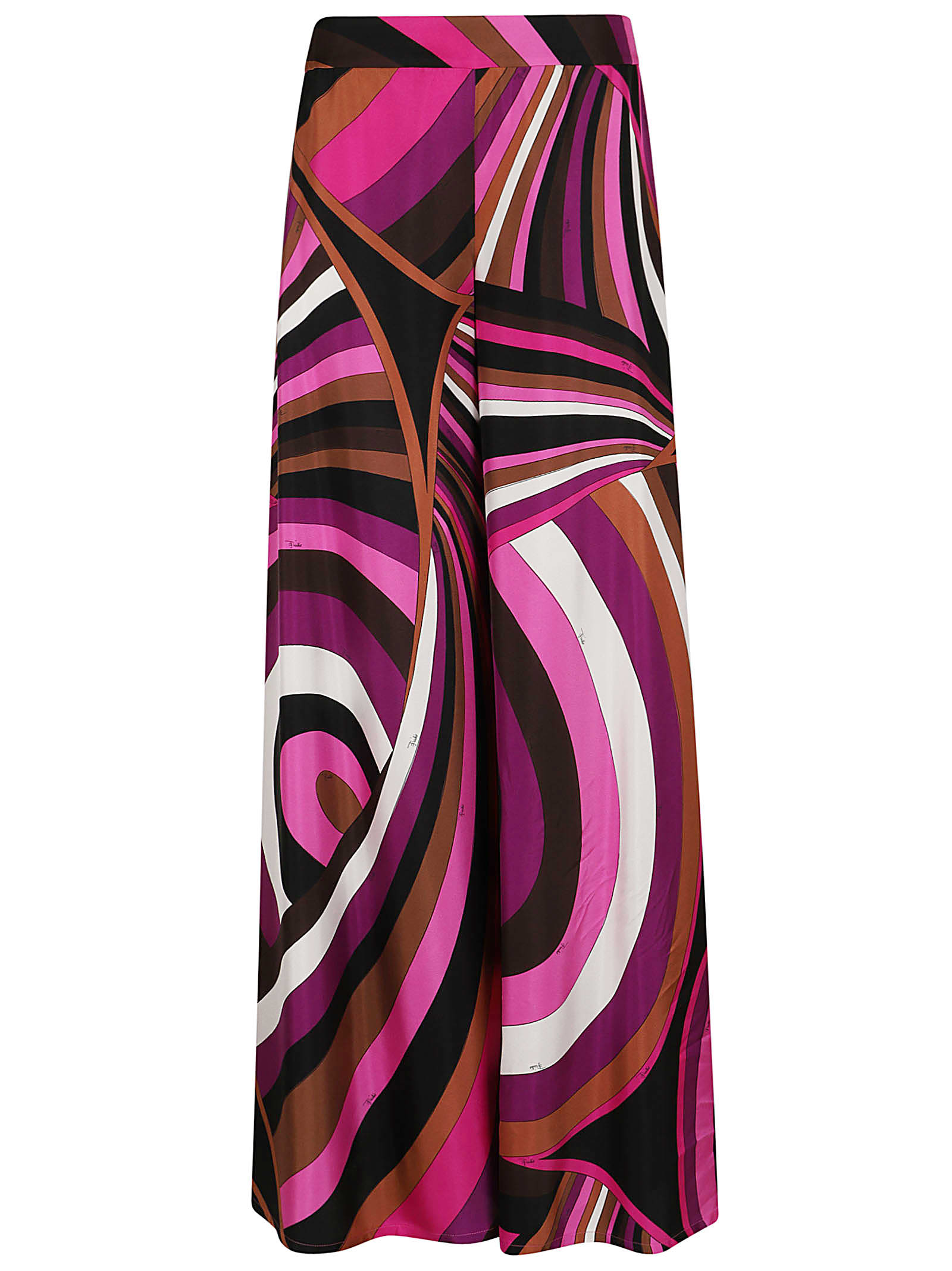 Shop Pucci Trousers - Silk Twill In Fuxia Marrone