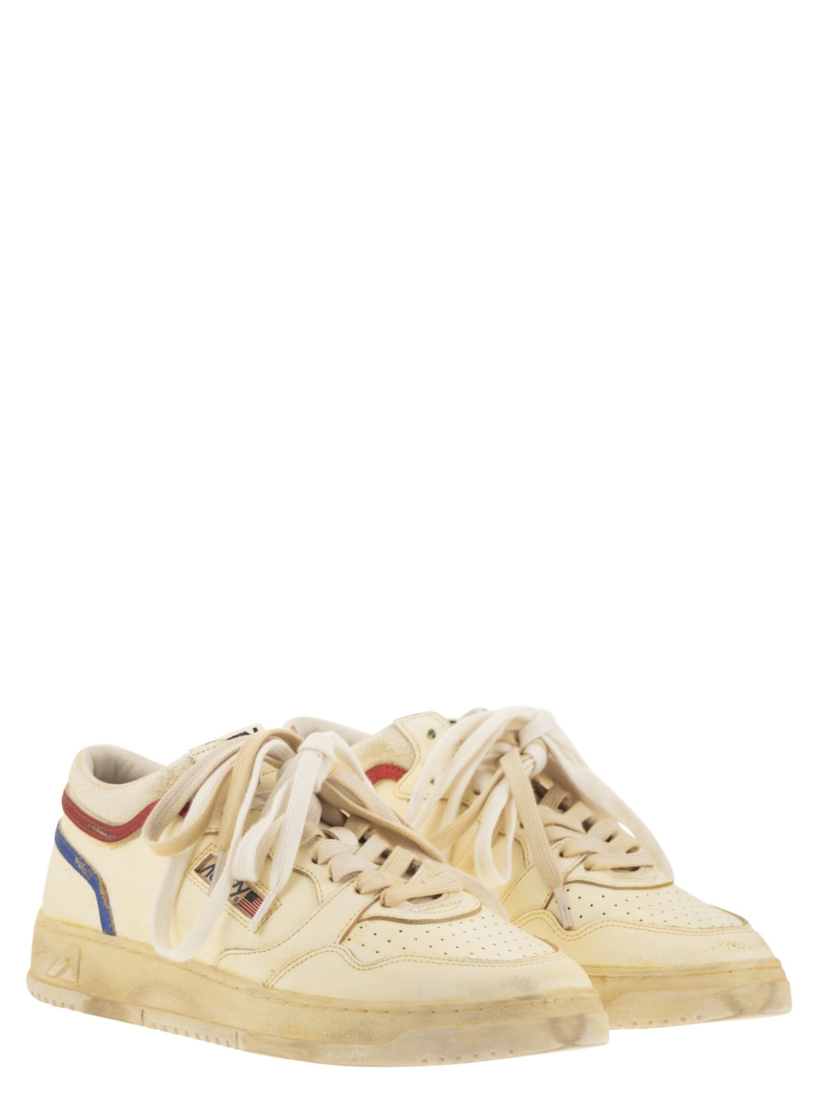 Autry Med Way Leather Sneakers In Nude