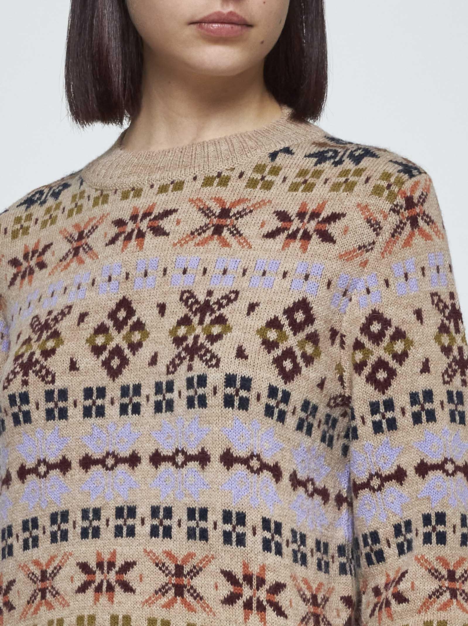 Shop Weekend Max Mara Paride Alpaca And Wool Jacquard Sweater