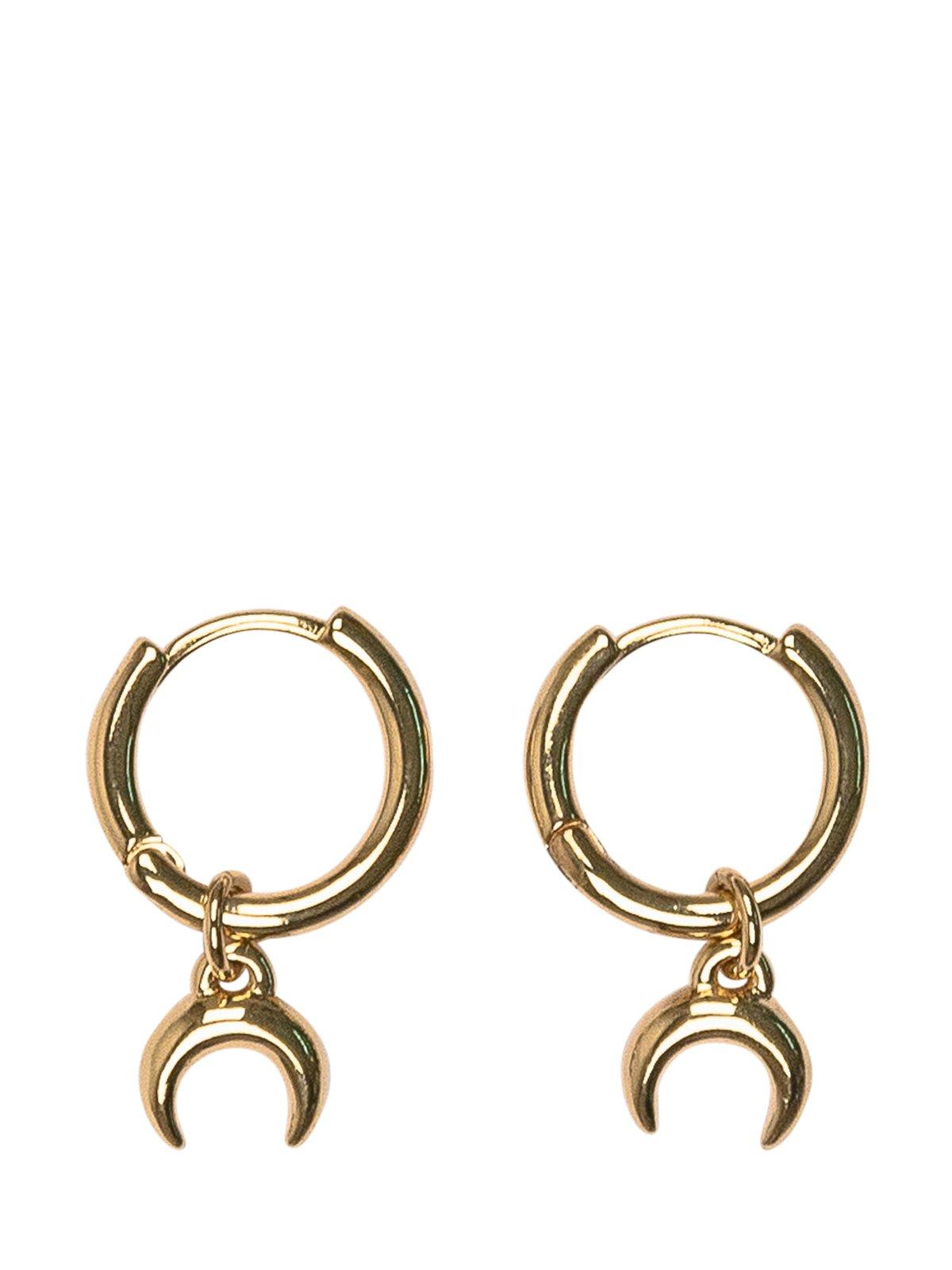 Marine Serre Logo Charm Earrings In Golden