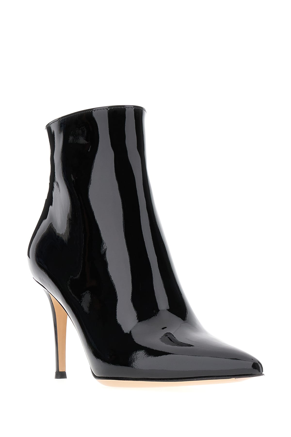 Shop Gianvito Rossi Black Leather Avril Bootie Boots In Nero