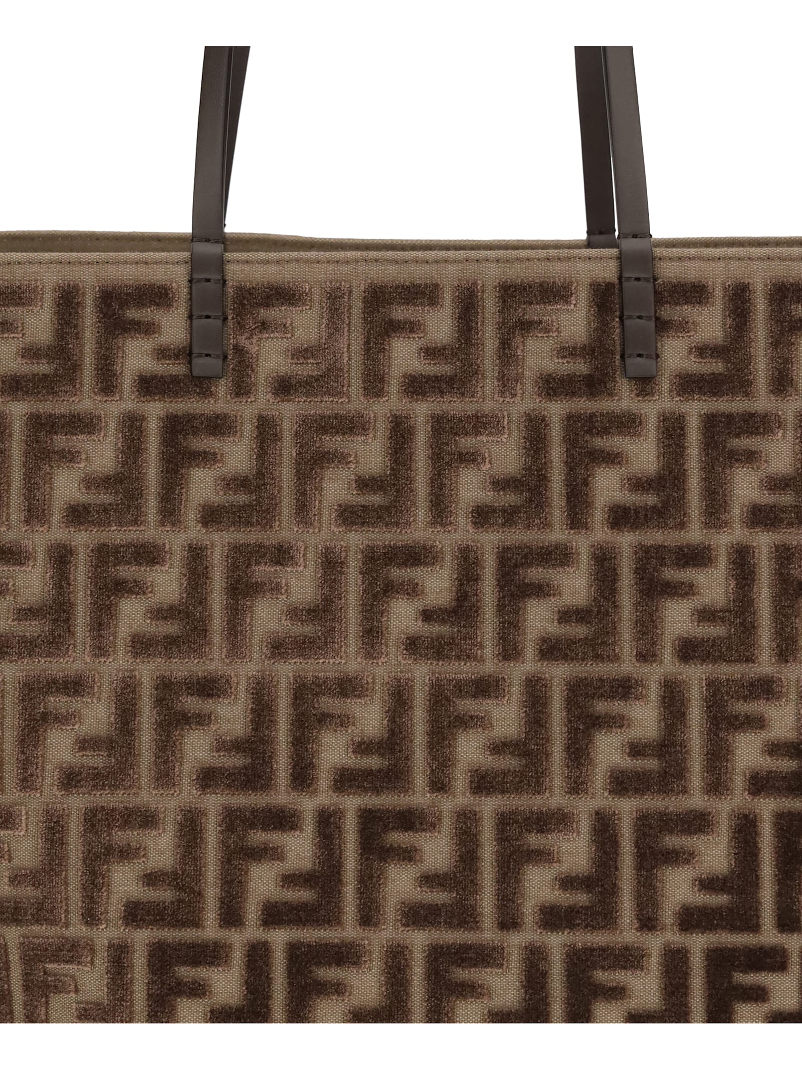 Fendi Brown Roll Large Reversible Tote In Brown