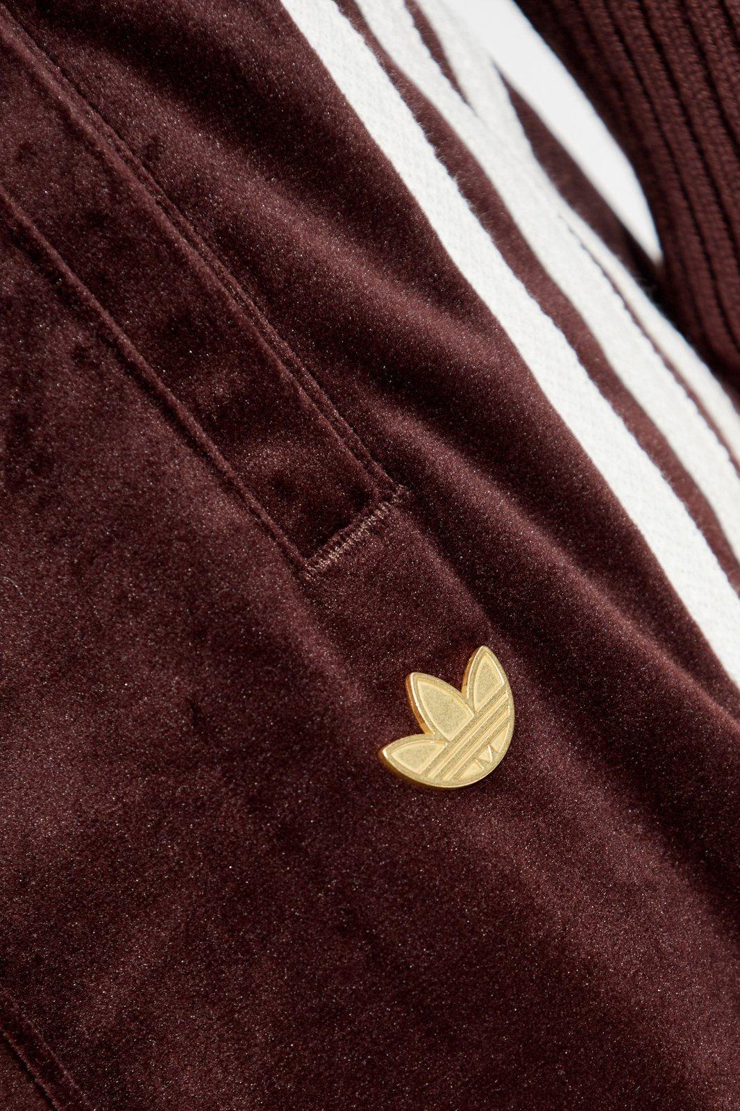 Shop Adidas Originals Premium Brushed Velvet Track Pants In Shabrn