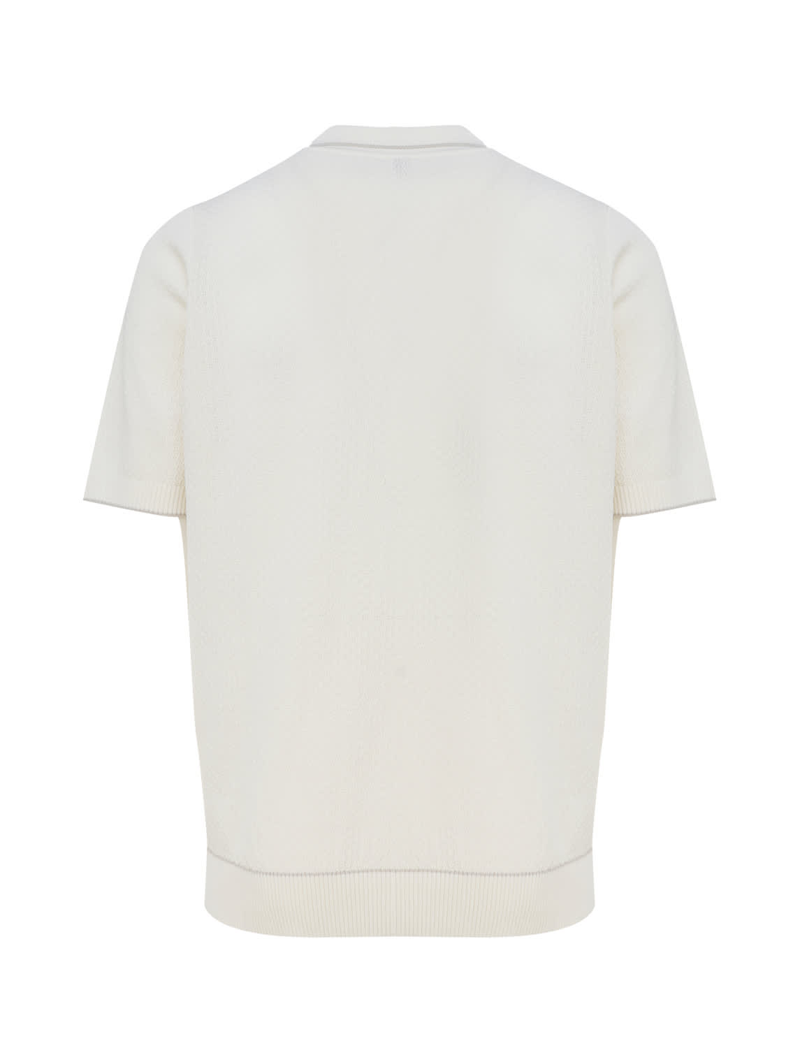 Shop Eleventy Short-sleeved Polo Shirt In Cream