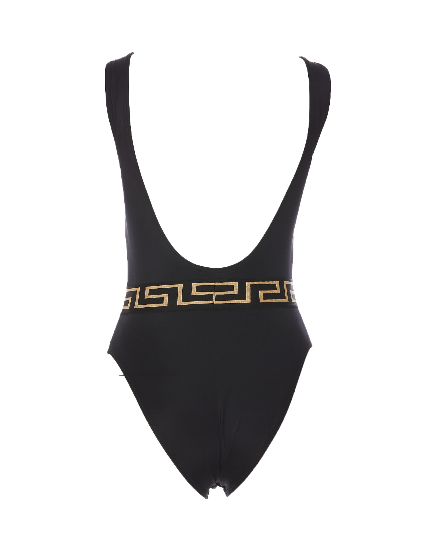 Shop Versace Greca Border One Piece Swimwear In Black