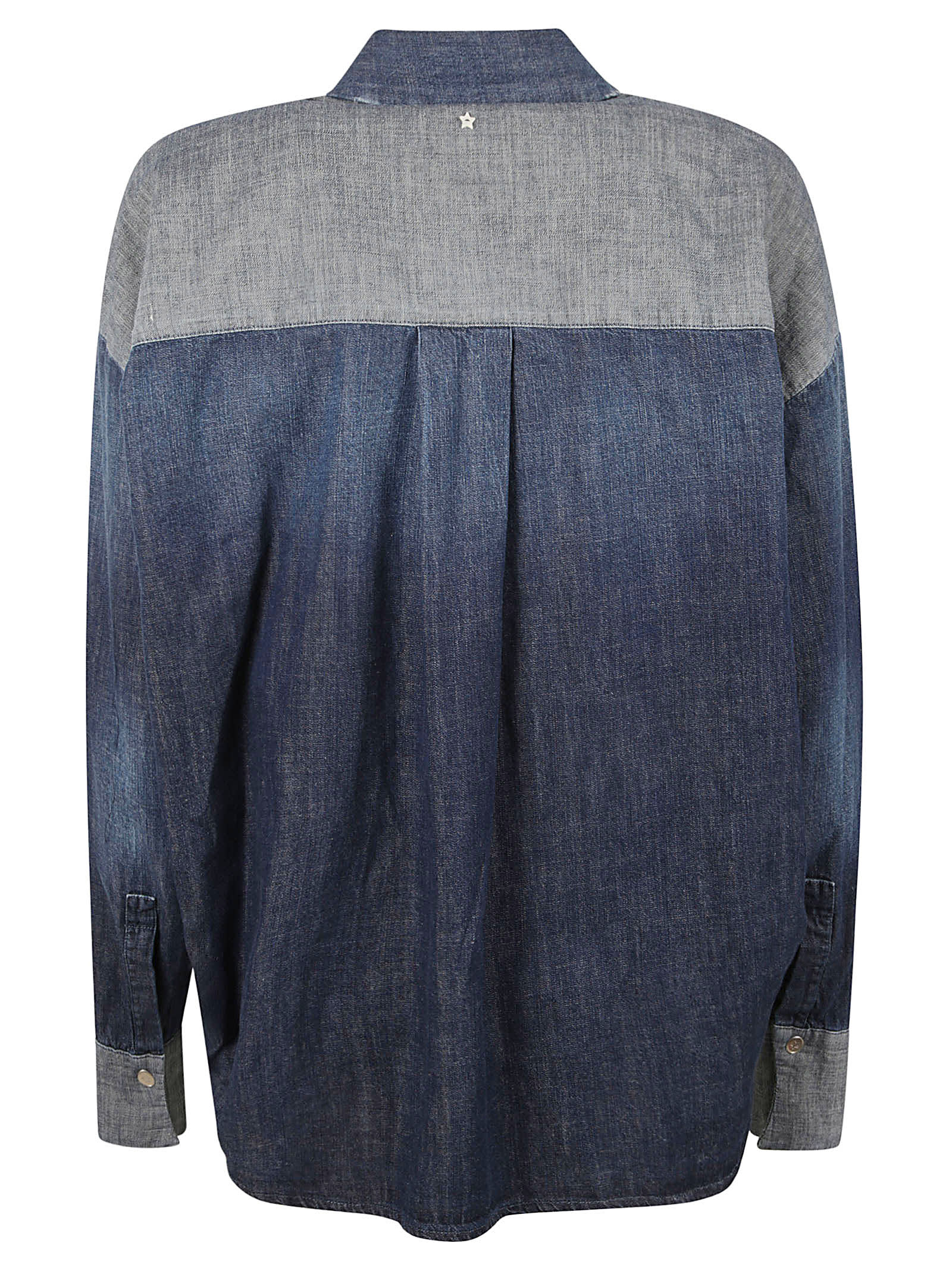 Shop Lorena Antoniazzi Denim Concealed Shirt In Soft Blue