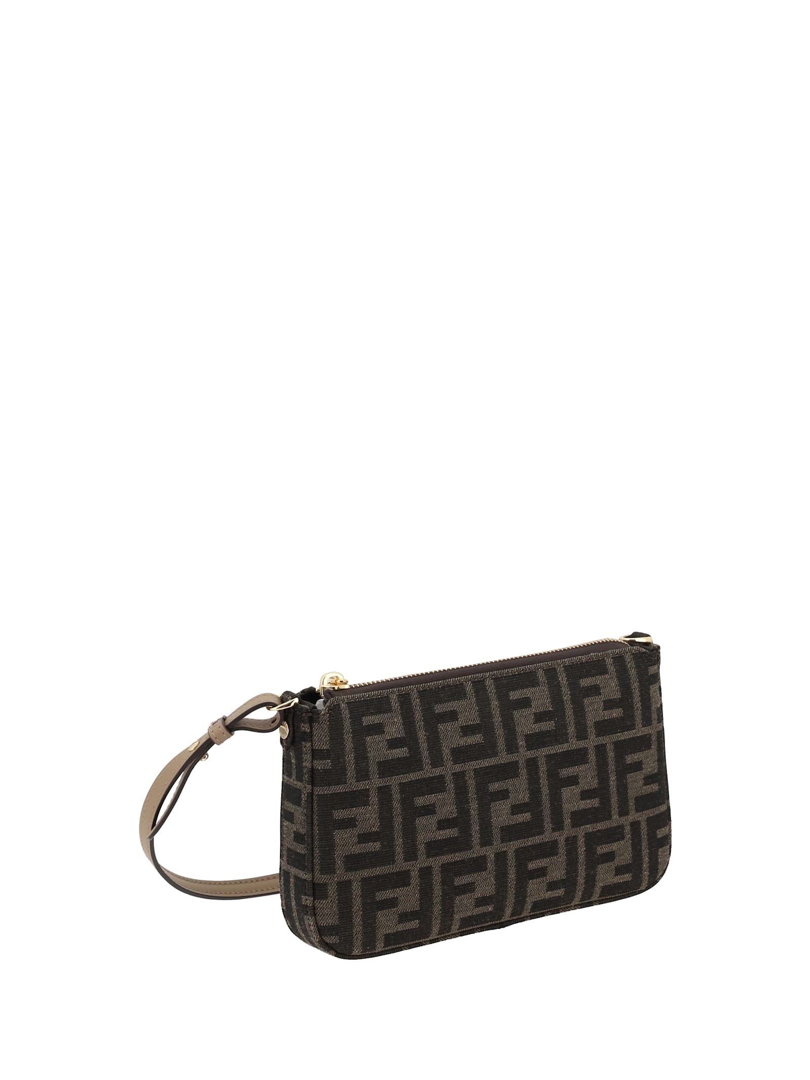 Fendi Shoulder Bags With Chain Strap And Gold-tone Hardware In Brown