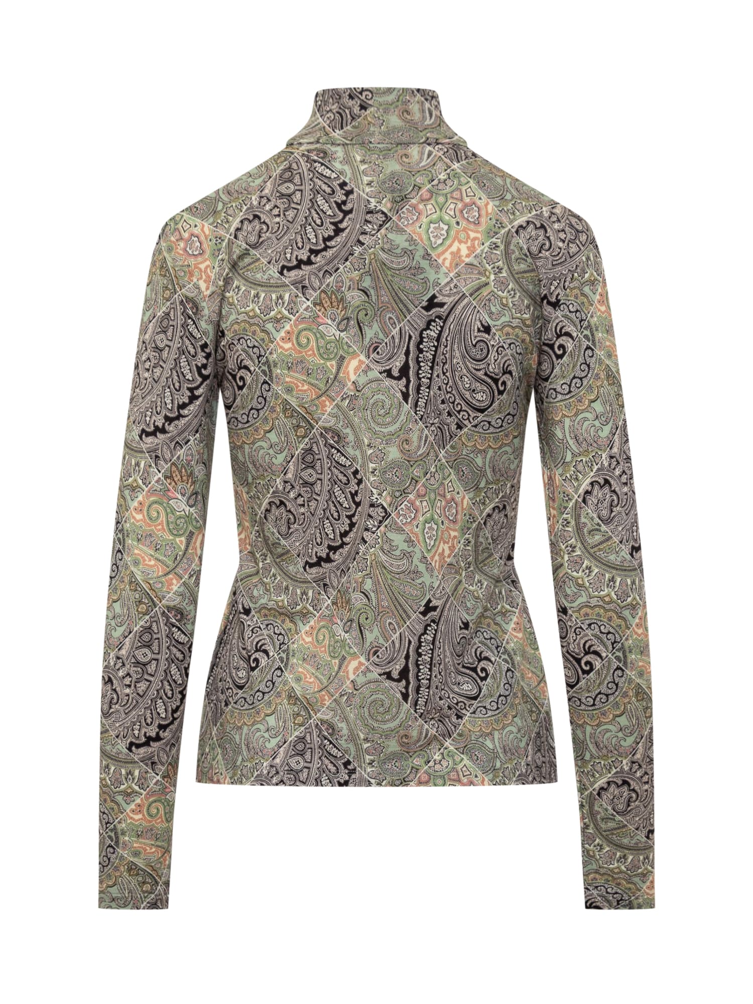 Shop Etro Top With Paisley Motif In White