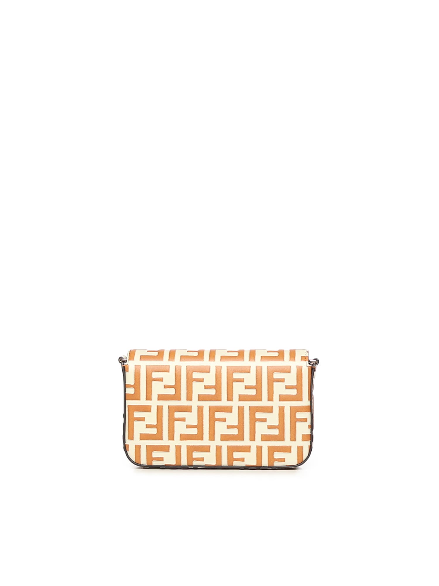Fendi Ff Diamonds Wallet On Chain In Orange