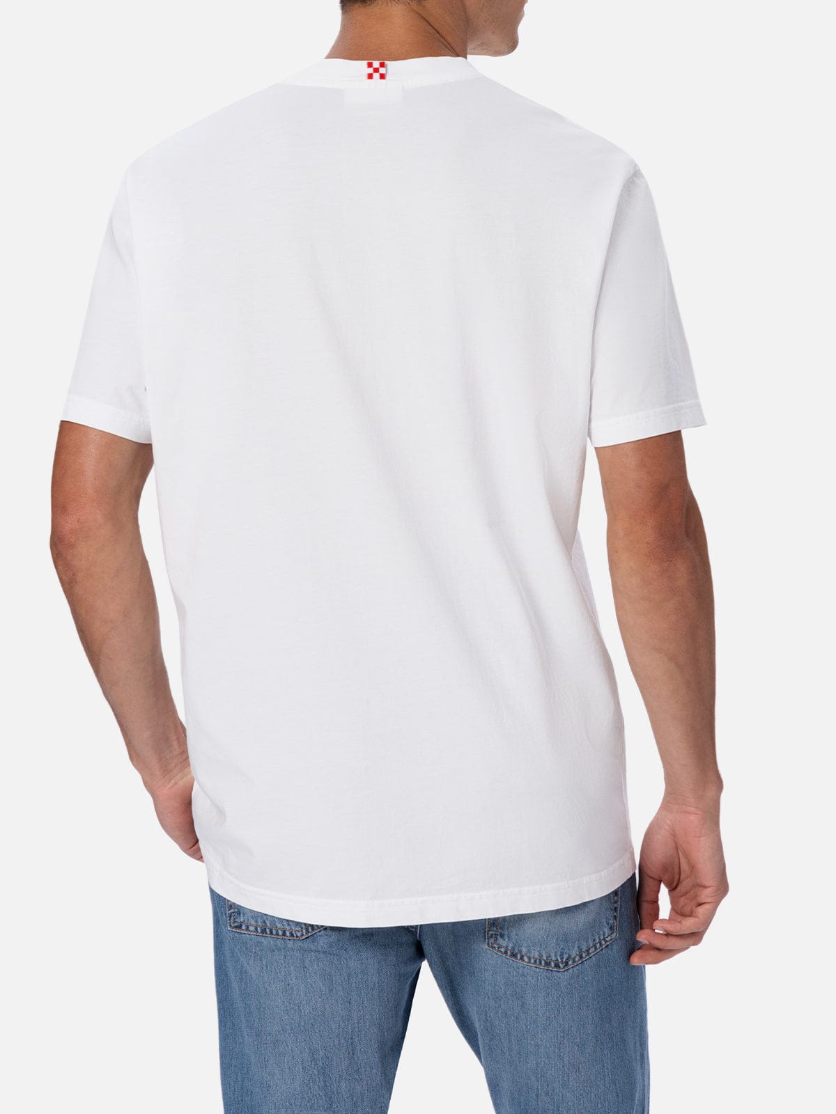 MC2 SAINT BARTH MAN CLASSIC FIT COTTON JERSEY T-SHIRT PORTOFINO WITH FORMENTERA APERITIF EMBROIDERY