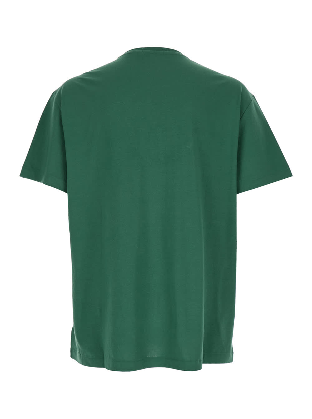 Polo Ralph Lauren Green Crewneck T-shirt With Logo Lettering On The Fornt And Pony Embroidery On The Front