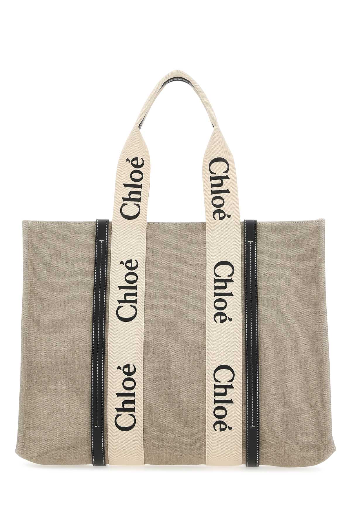 Chloé Two-tone Canvas Large Woody Shopping Bag